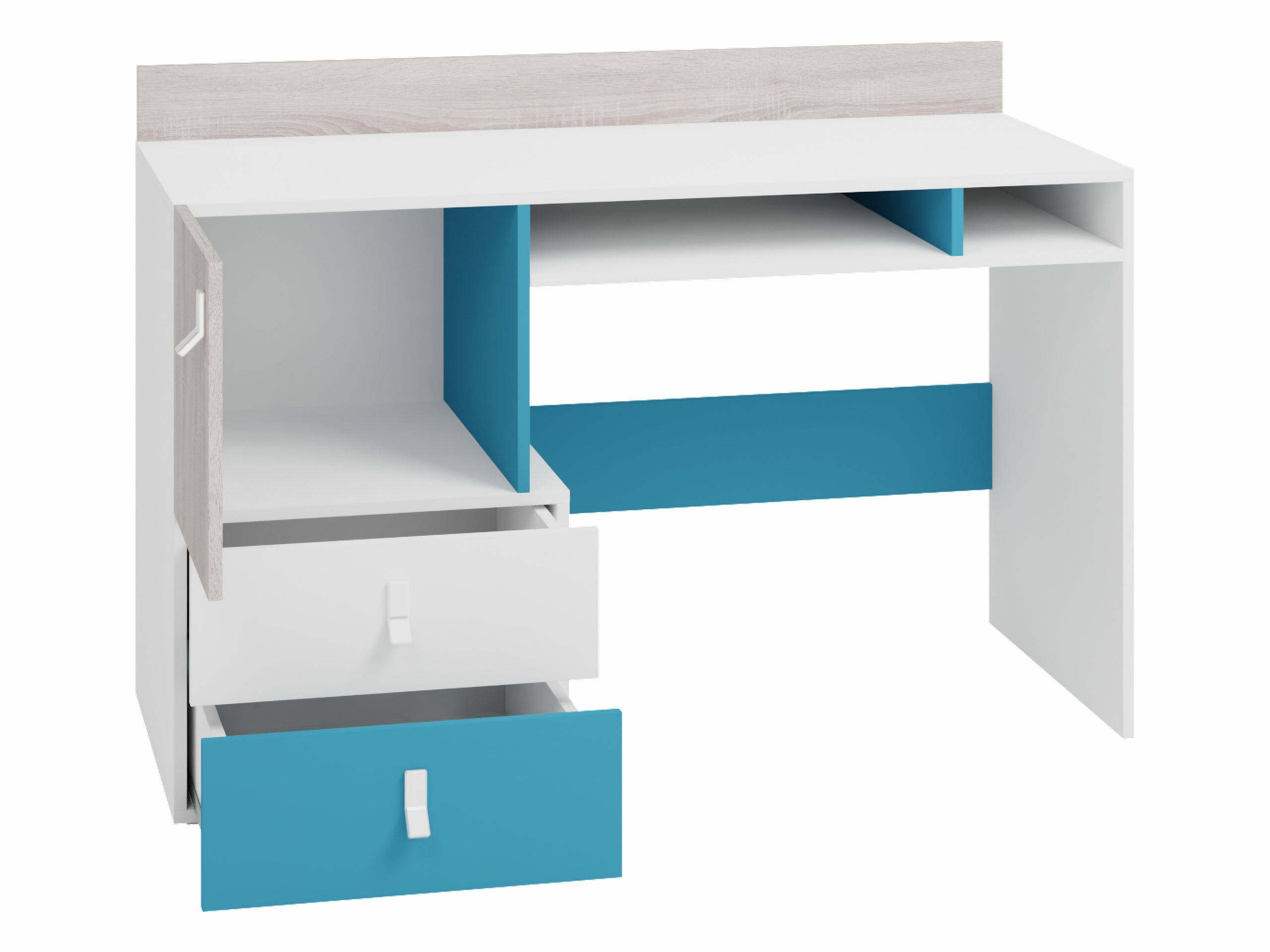 Birou Camteso 107 (Negru + Stejar + Bej)