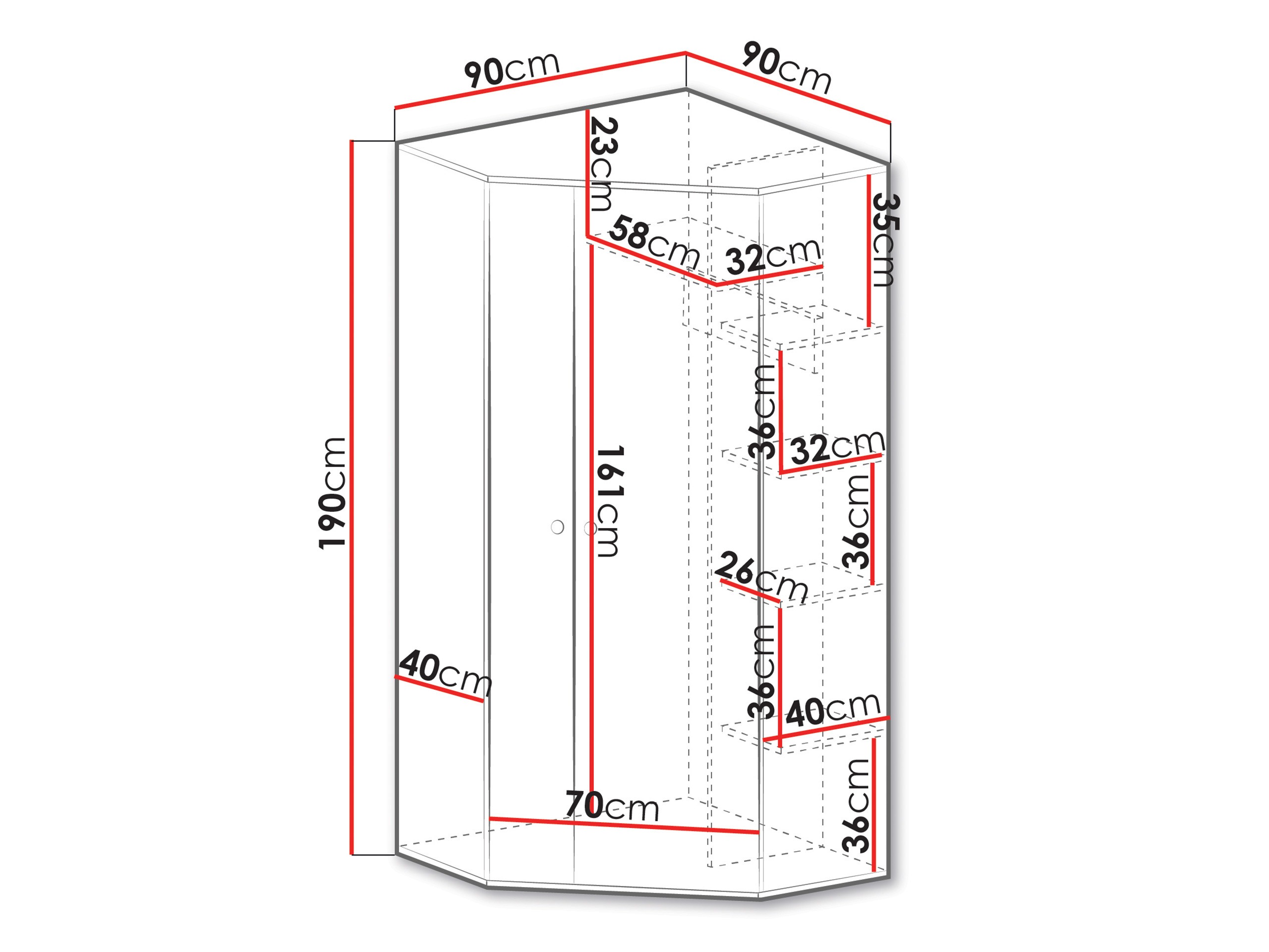 Dulap de colț Tesmonu 101