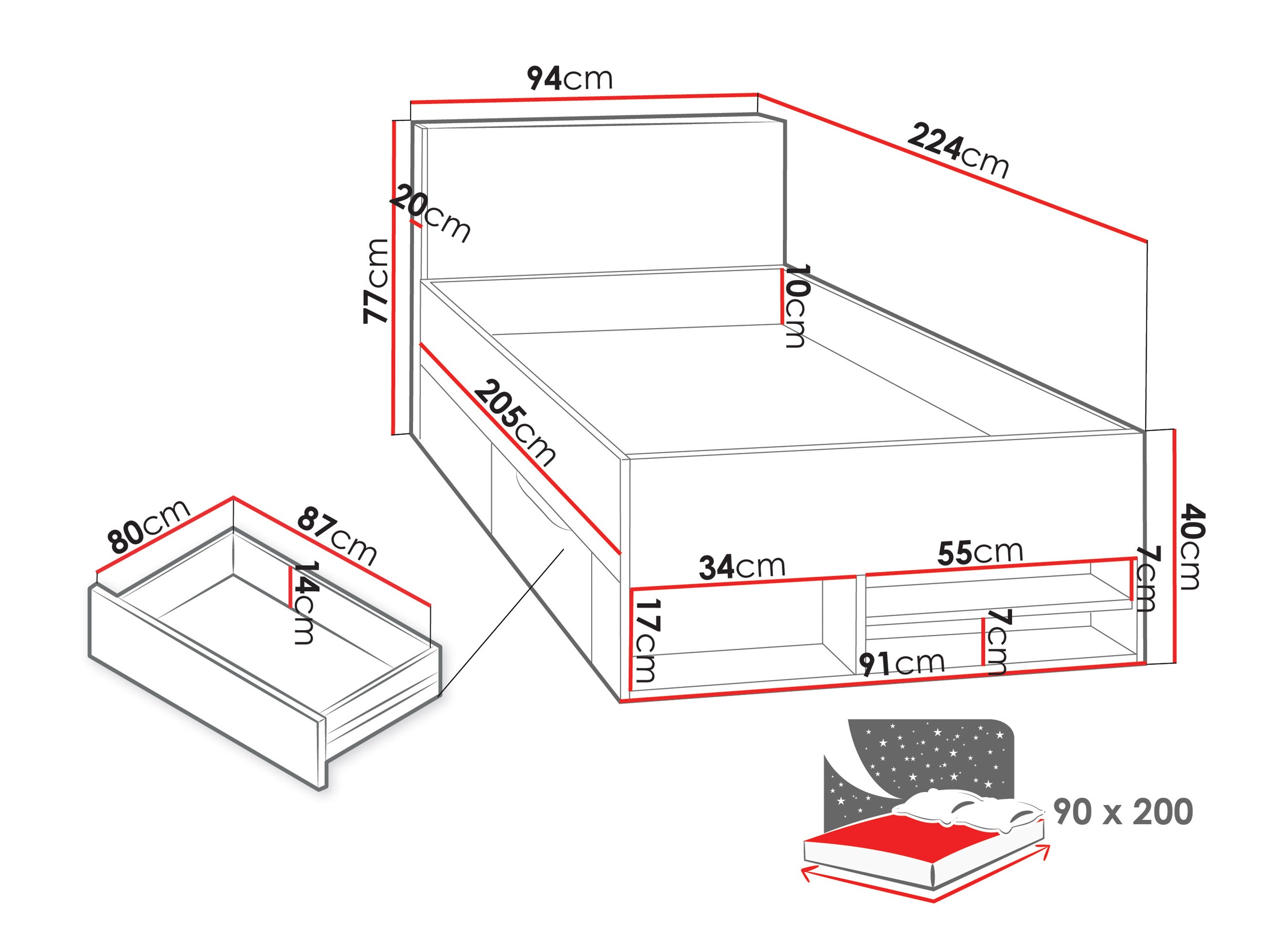 Pat Camteso 112 (Alb + Stejar + Turcoaz)