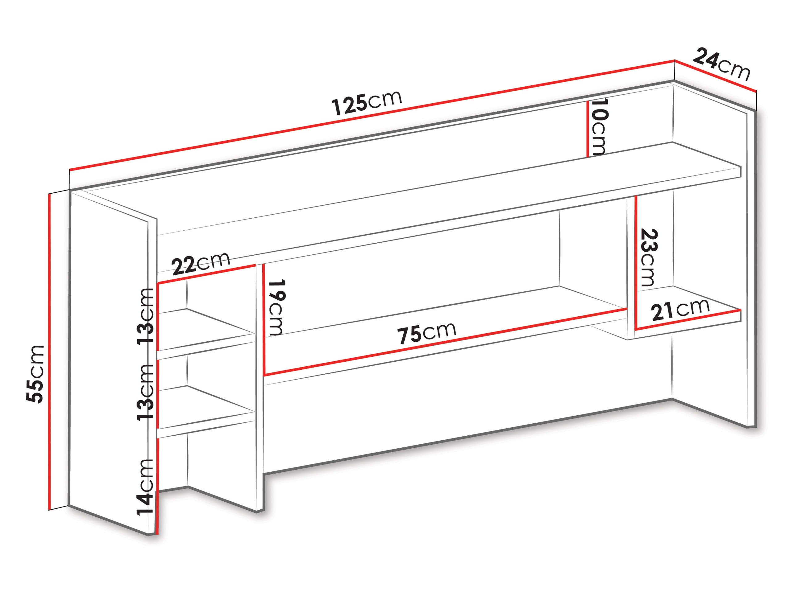 Raft de perete Camteso 109 (Alb + Stejar + Turcoaz)