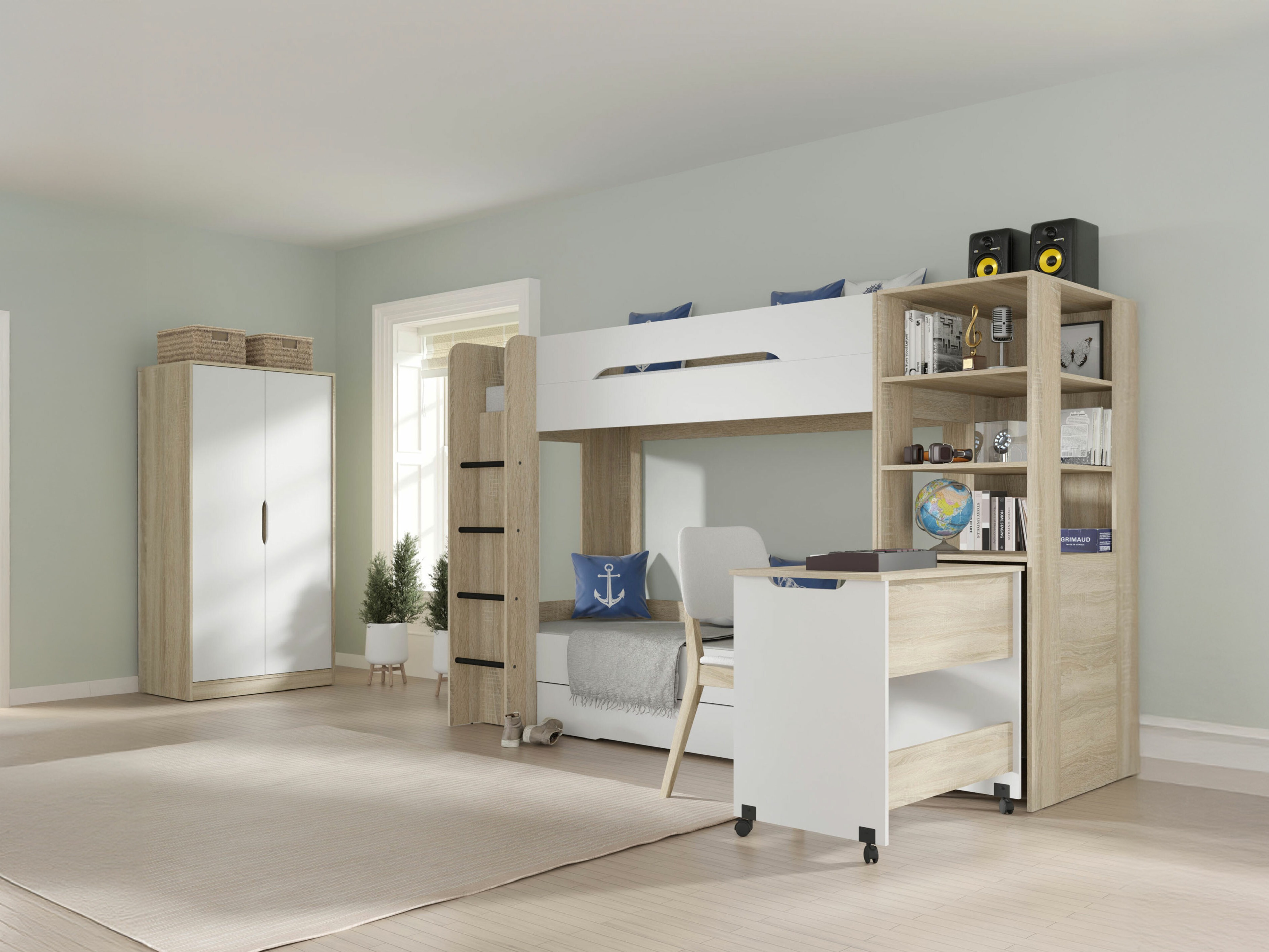 Pat supraetajat Elitenu 103 (Stejar Sonoma+ Alb)