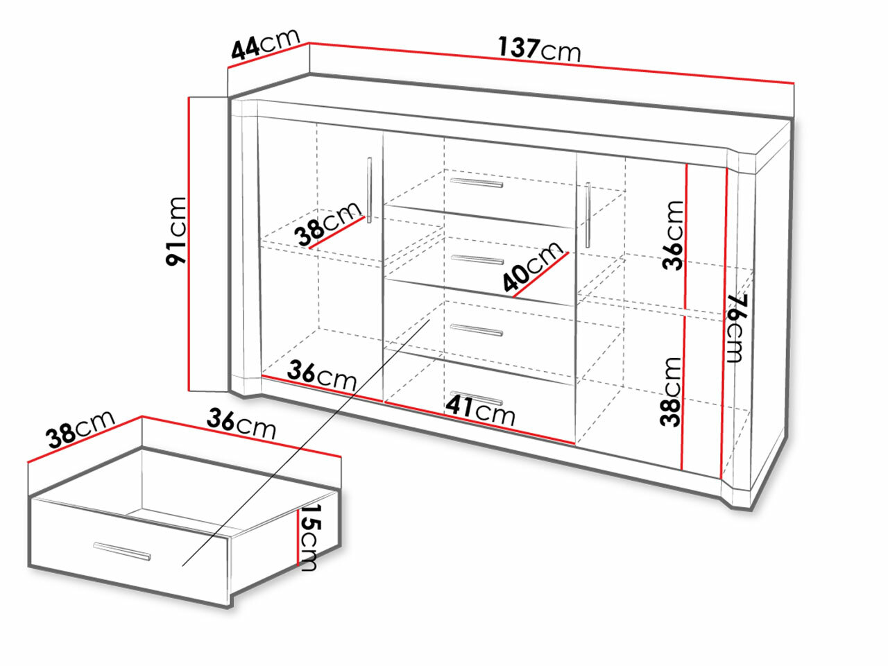 Comodă Lorelie 104 (Trufa stejar)