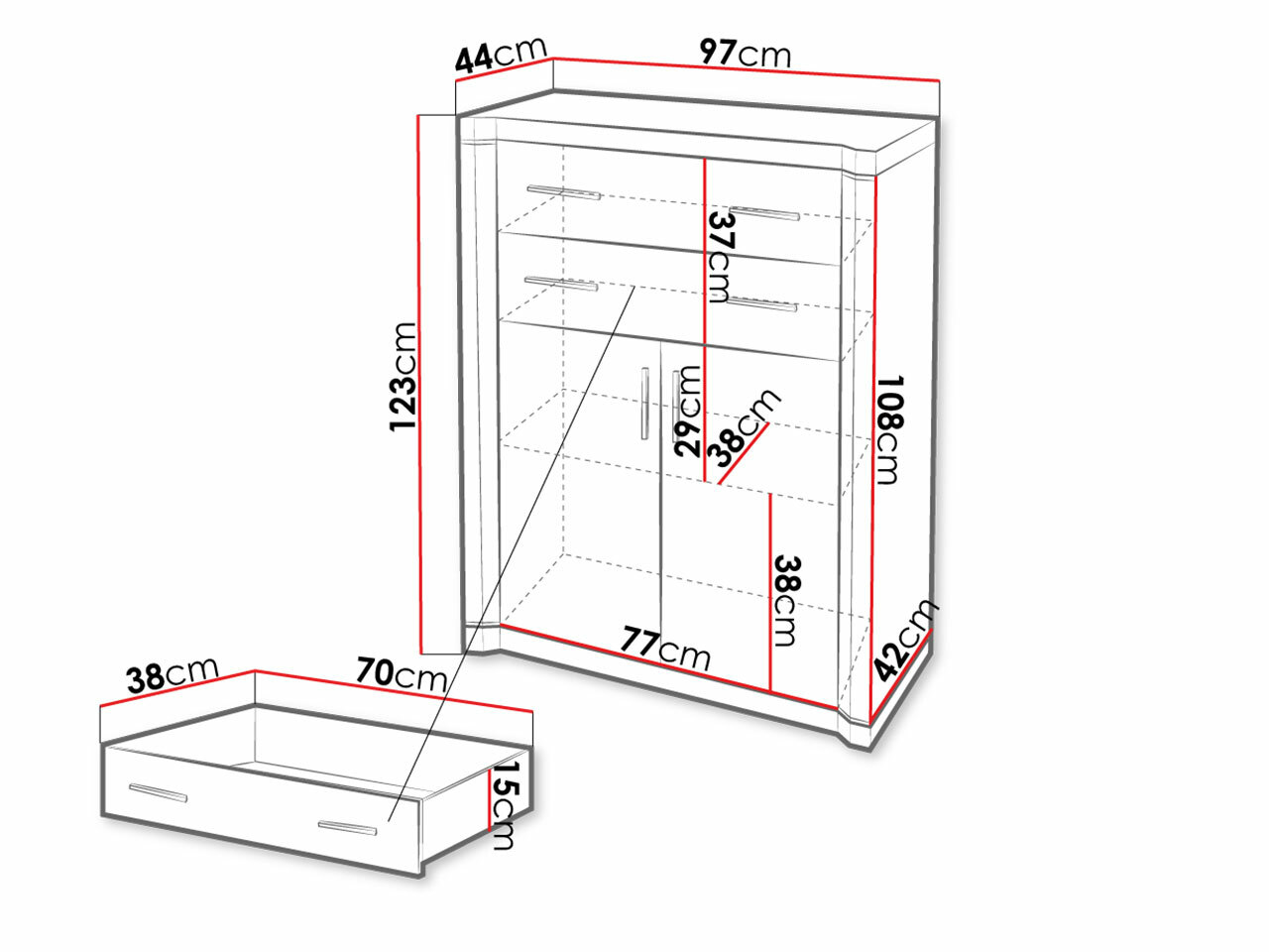 Comodă Lorelie 105 (Trufa stejar)
