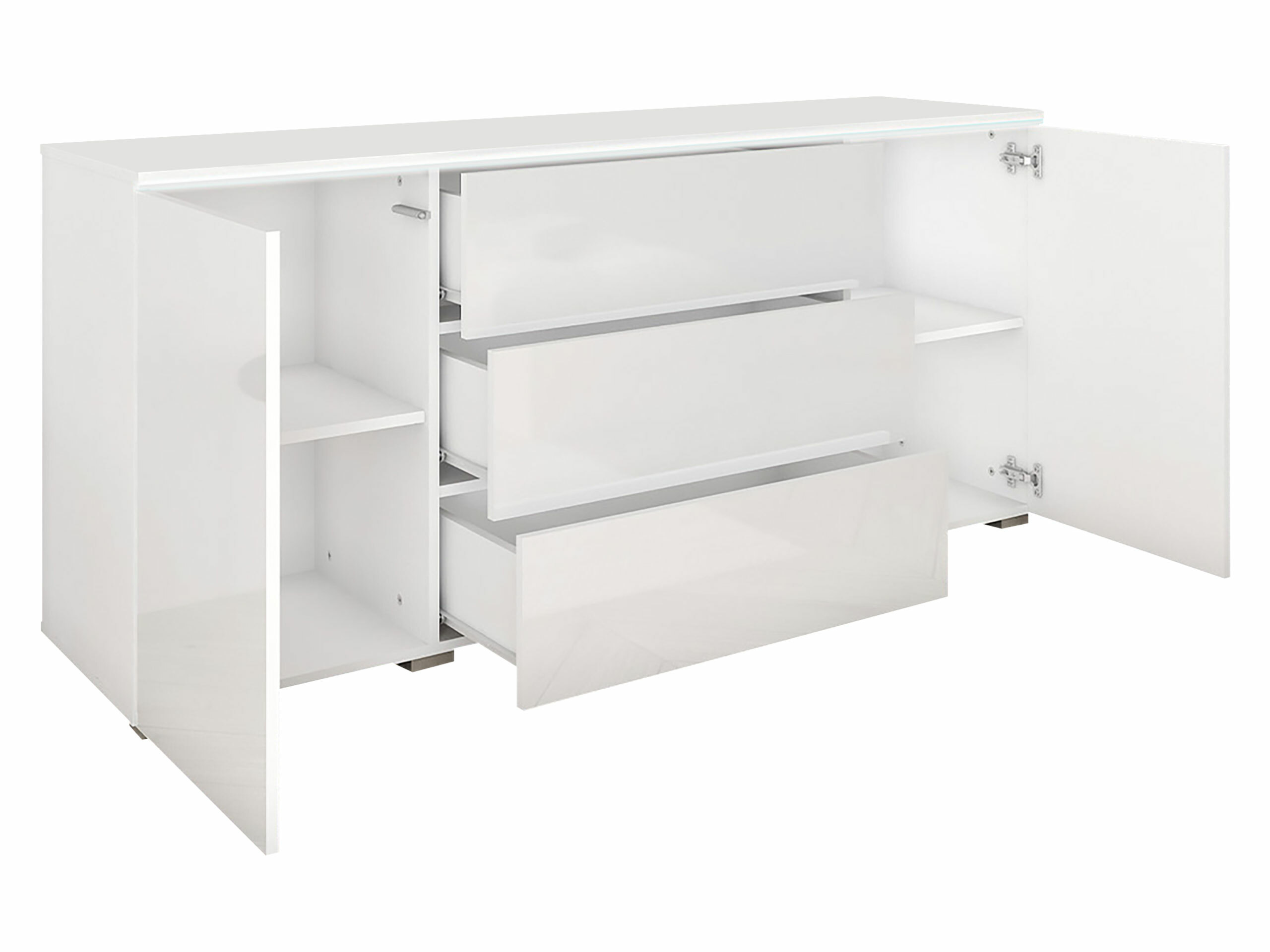 Comodă Sarasota 142 (Beton + Alb lucios)