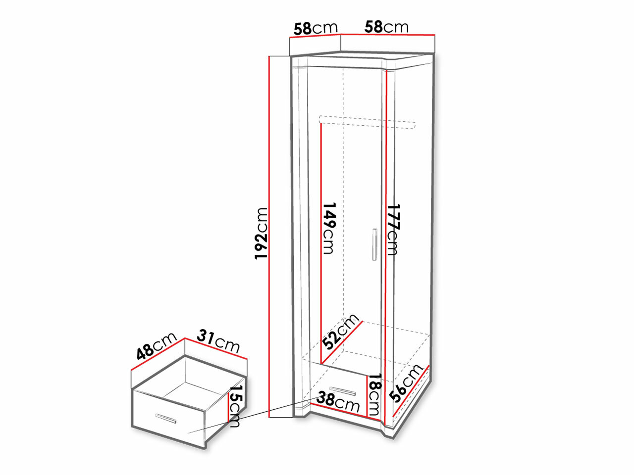 Dulap Lorelie 117 (Trufa stejar)