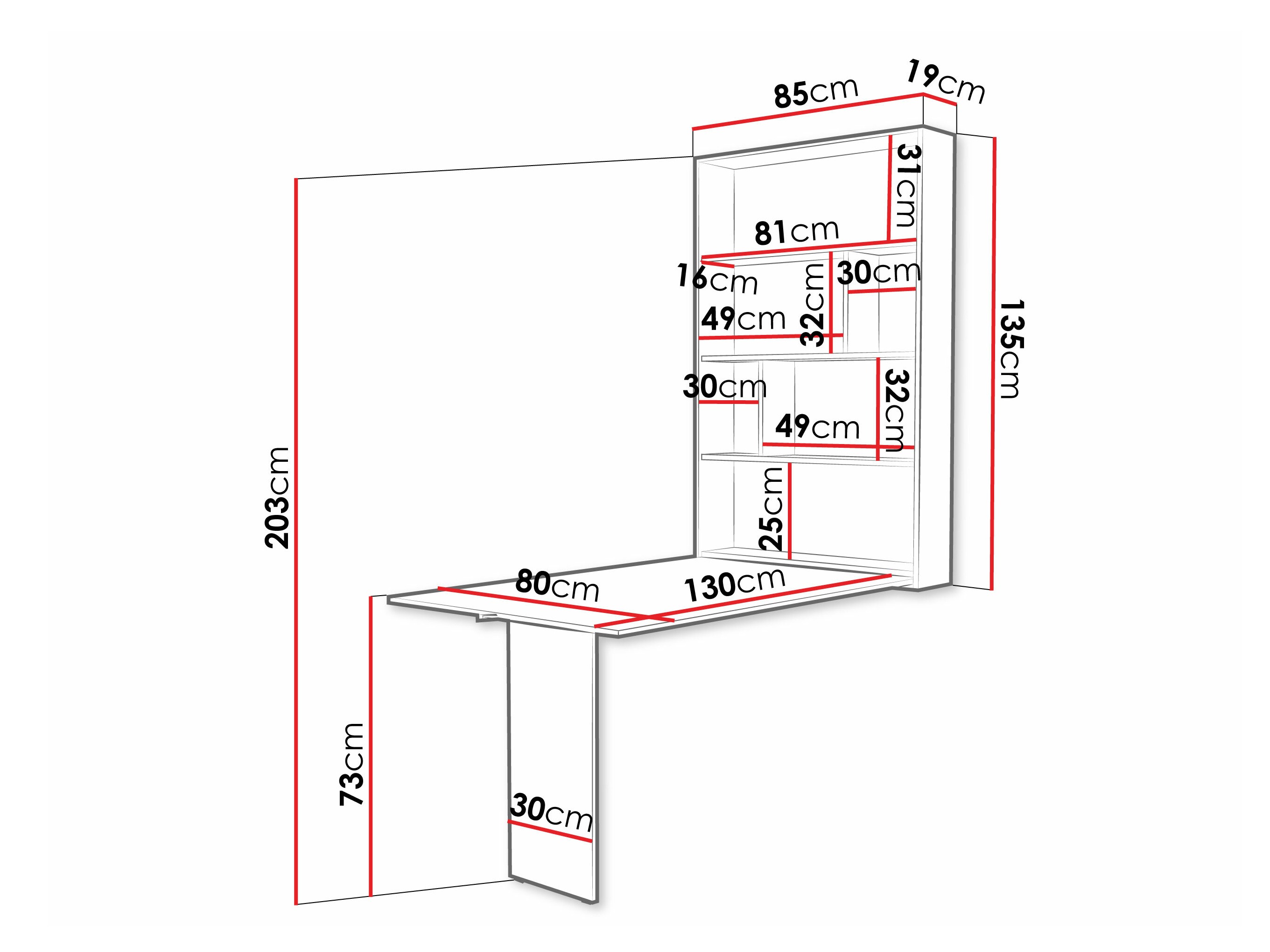 Masă pliantă Hartford 428 (Negru + Beton)