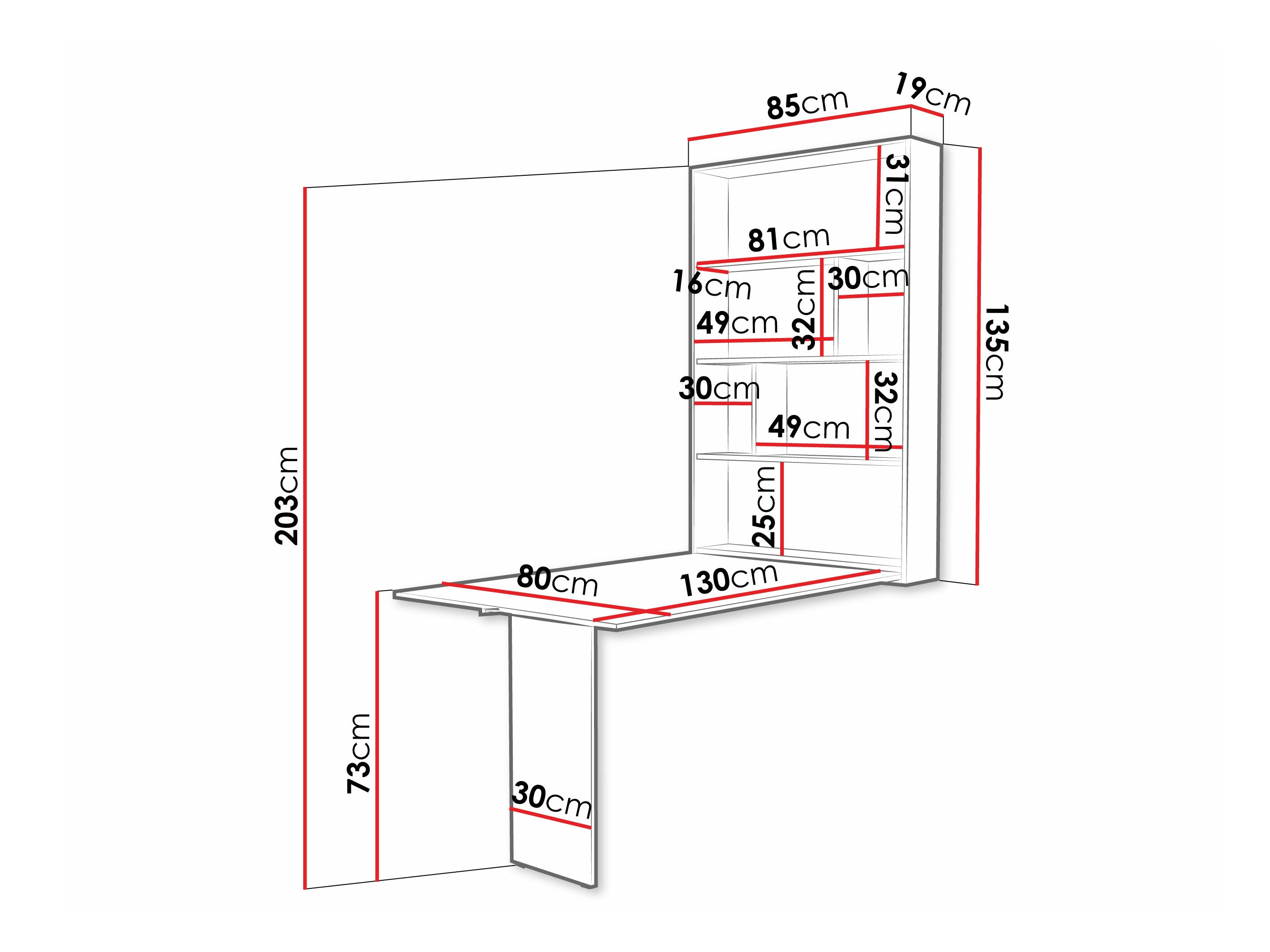 Masă pliantă Pinis III (Negru + Stejar Wotan)