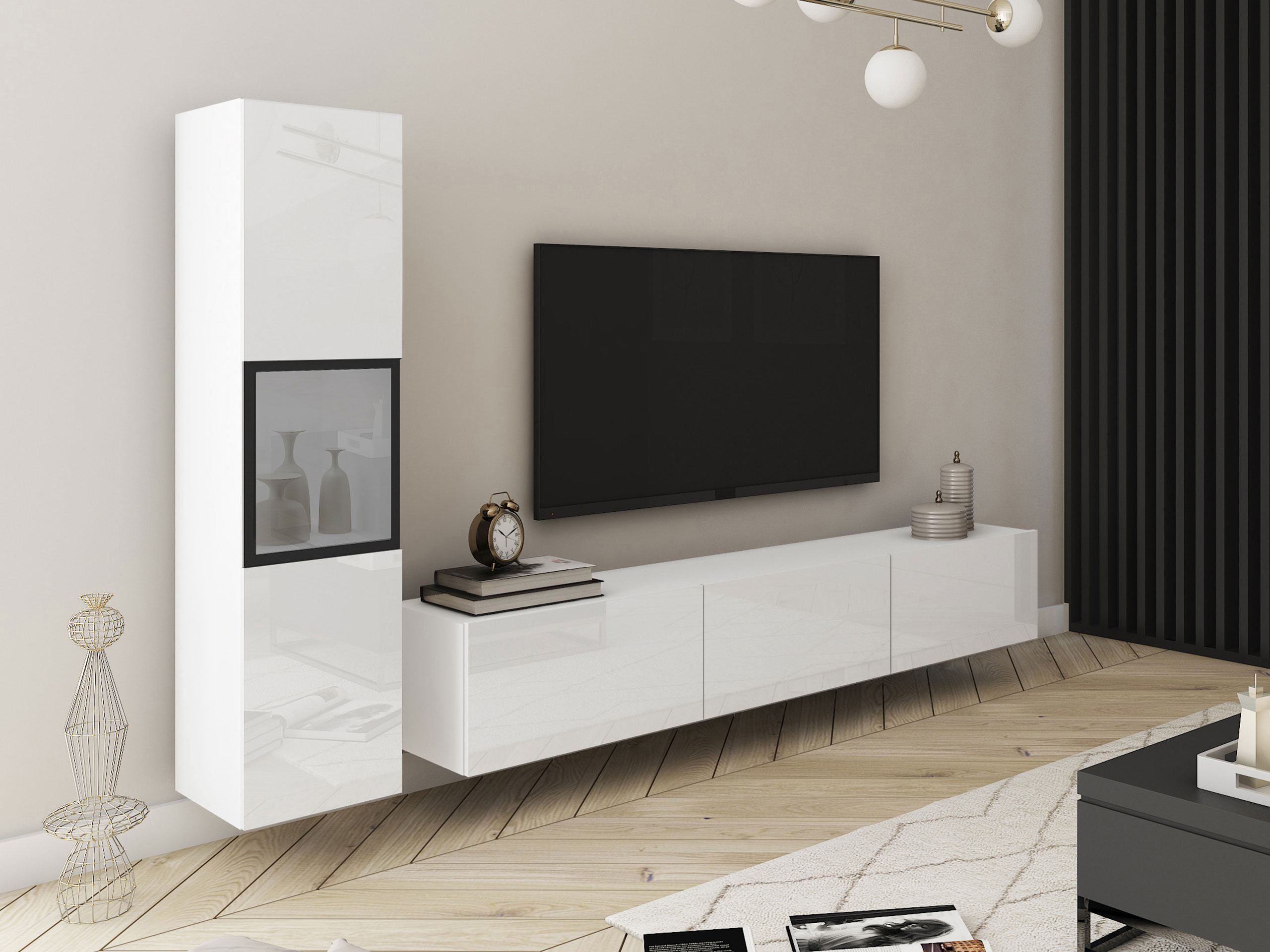 Set de living Sarasota 192 (Alb + Alb lucios)