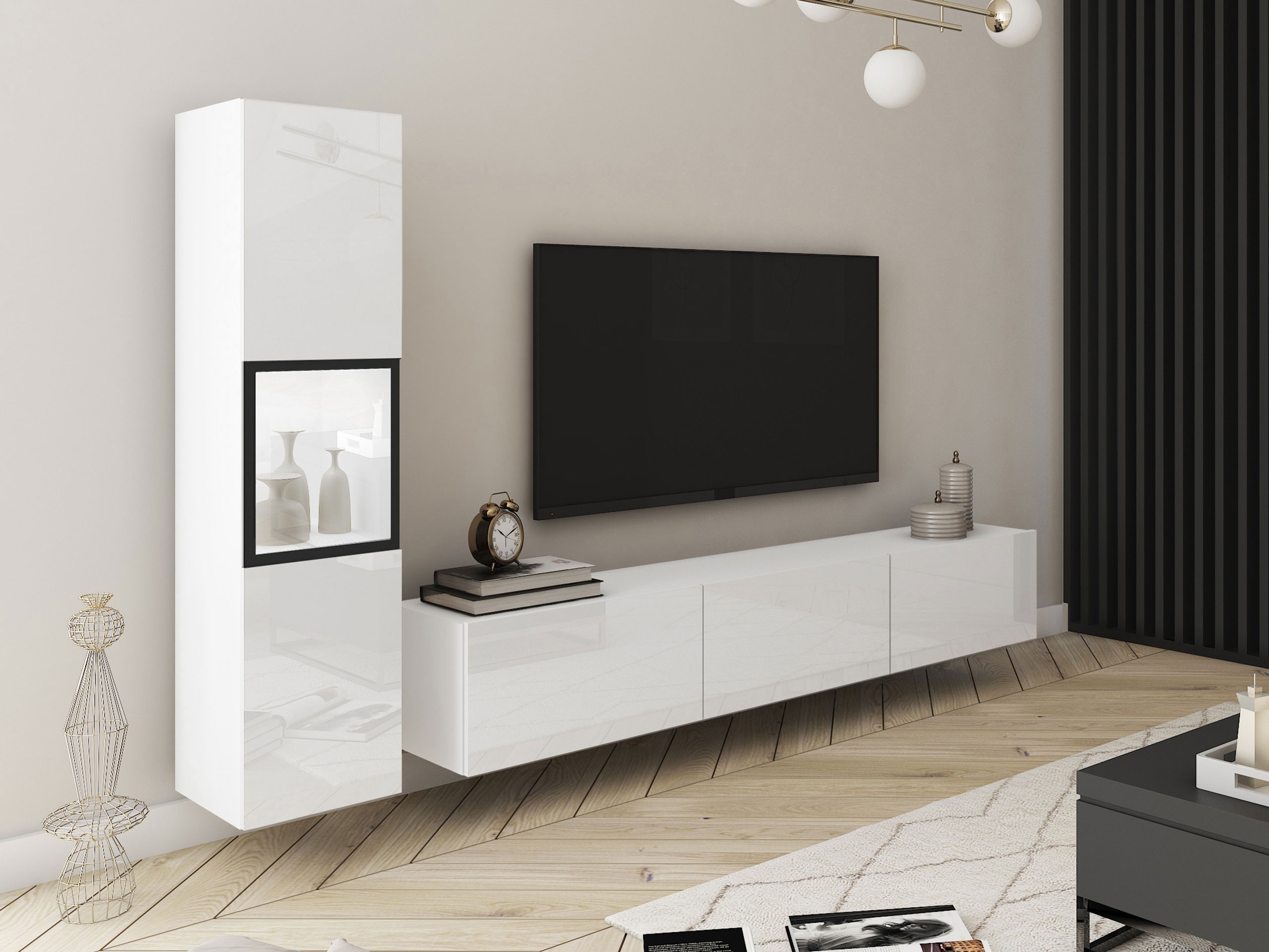 Set de living Sarasota 192 (Alb + Alb lucios)