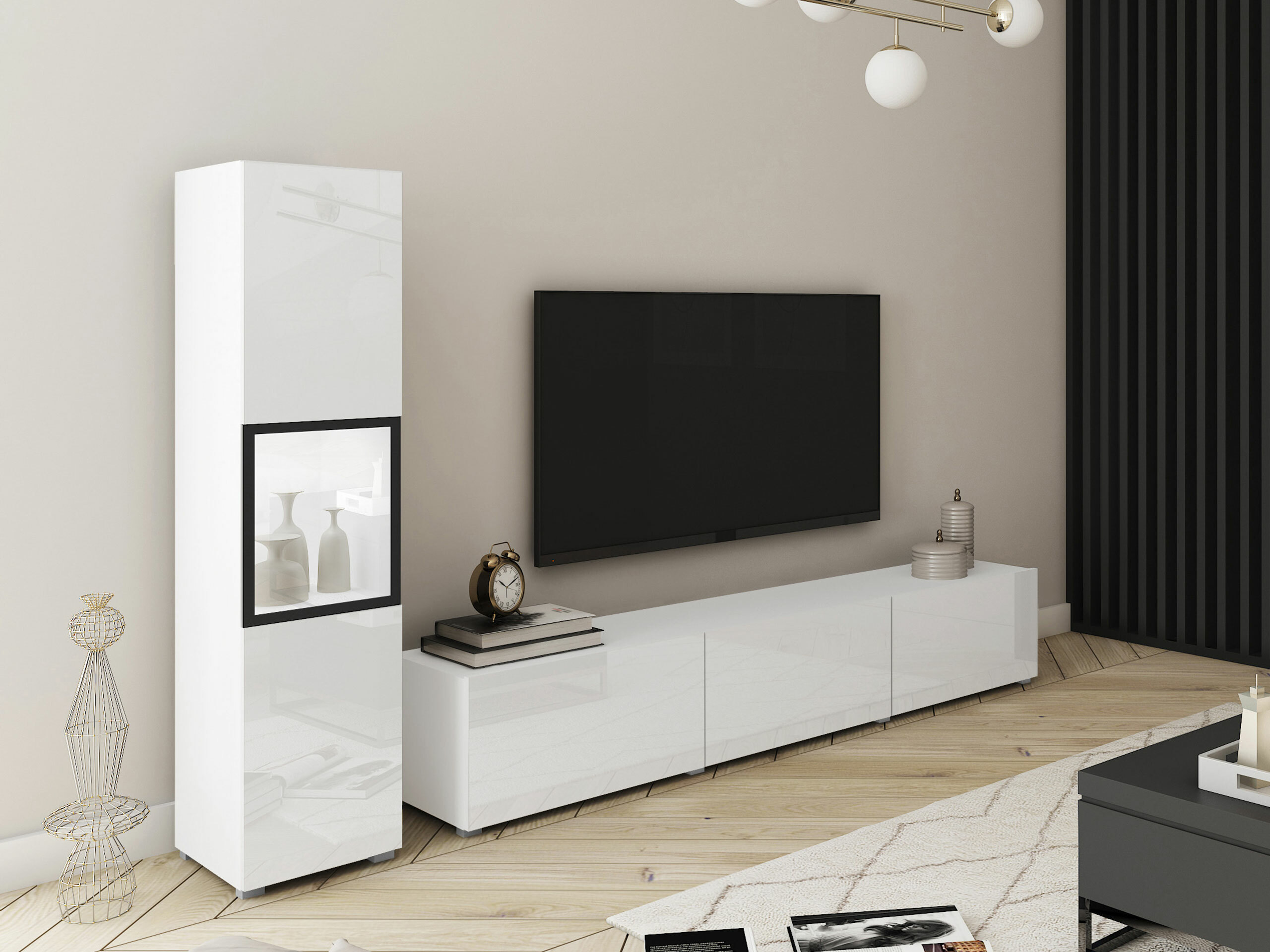 Set de living Sarasota 192 (Alb + Alb lucios)
