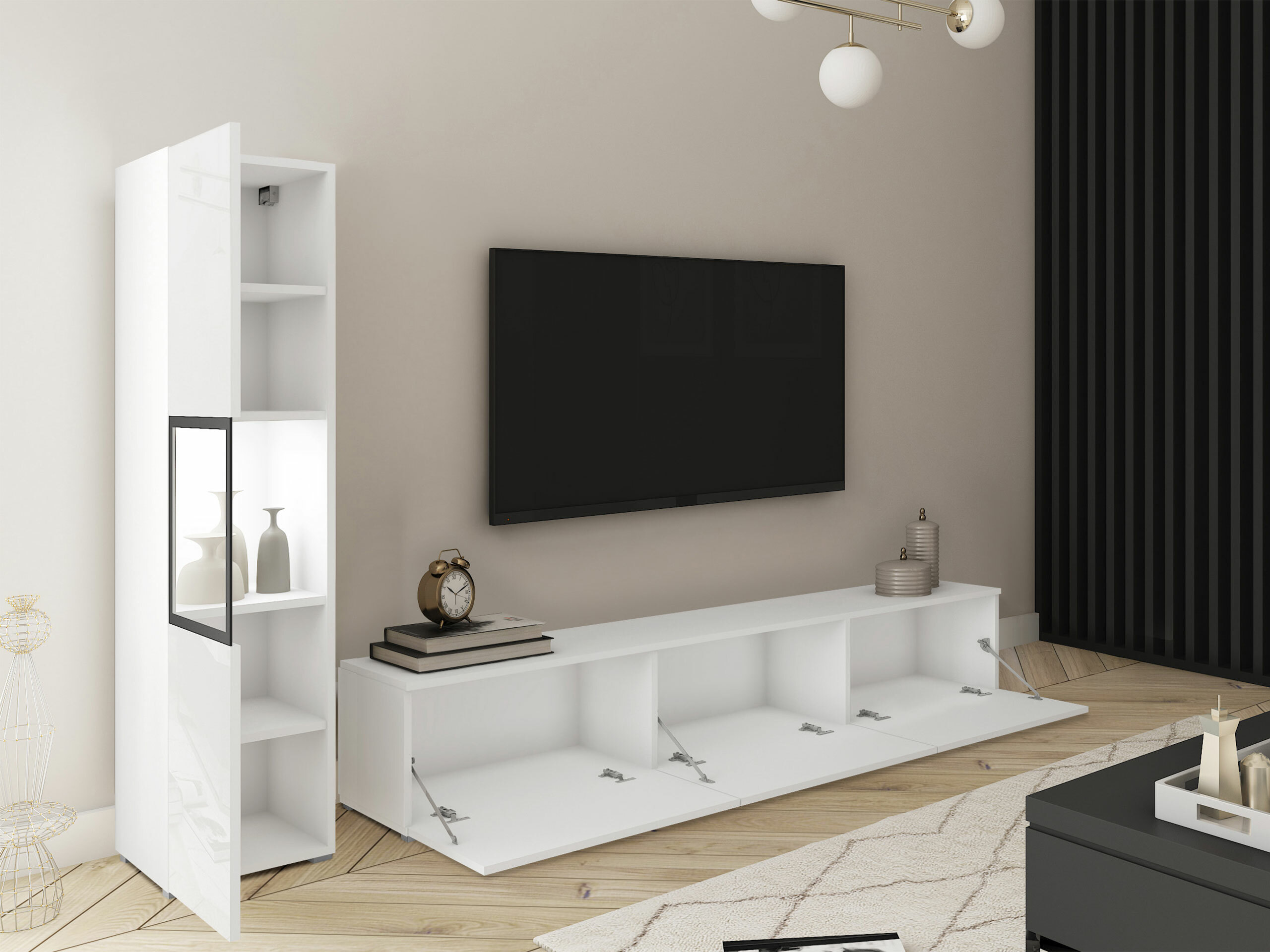Set de living Sarasota 192 (Alb + Alb lucios)