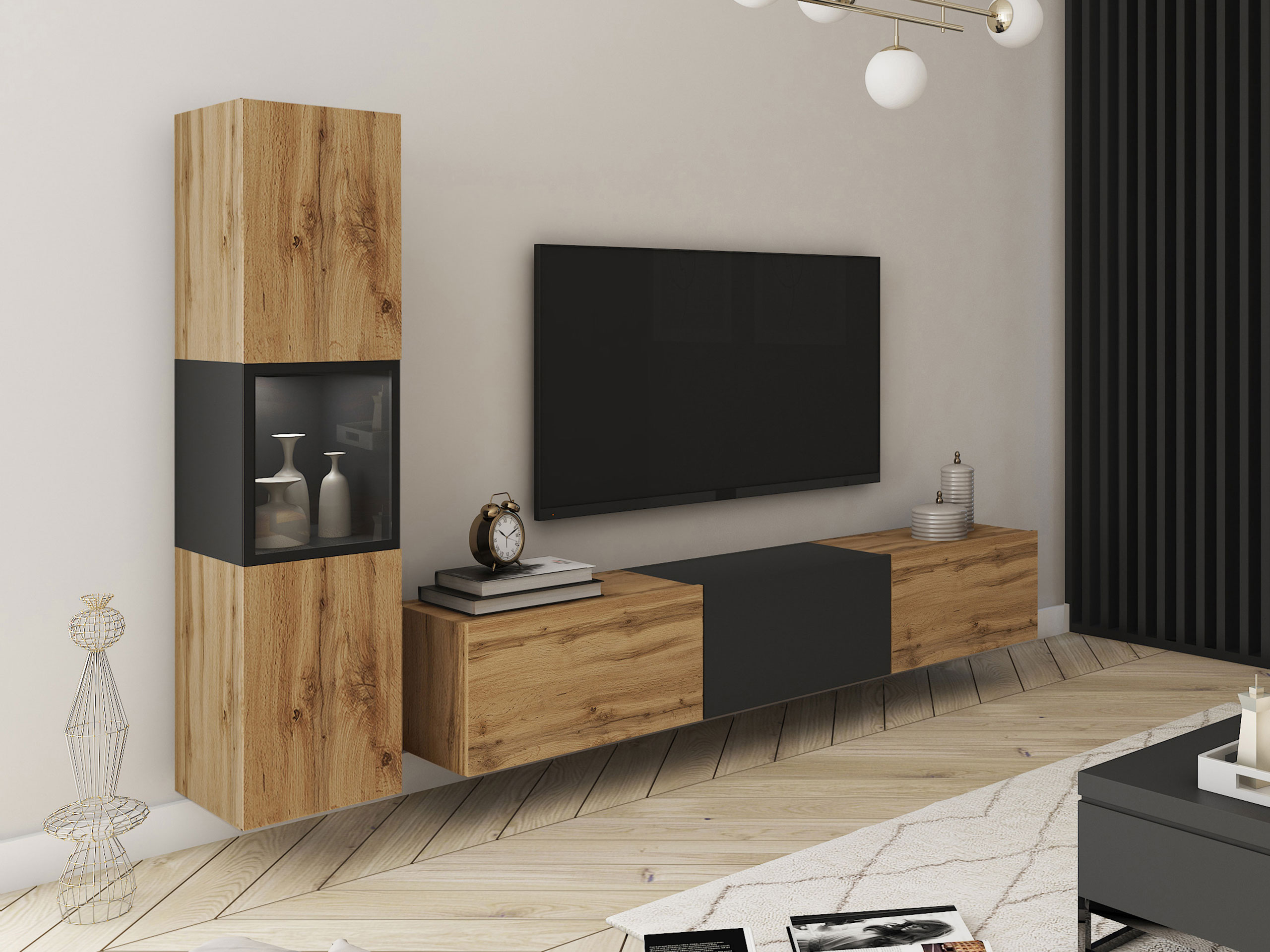 Set de living Sarasota 192 (Stejar Wotan + Grafit)
