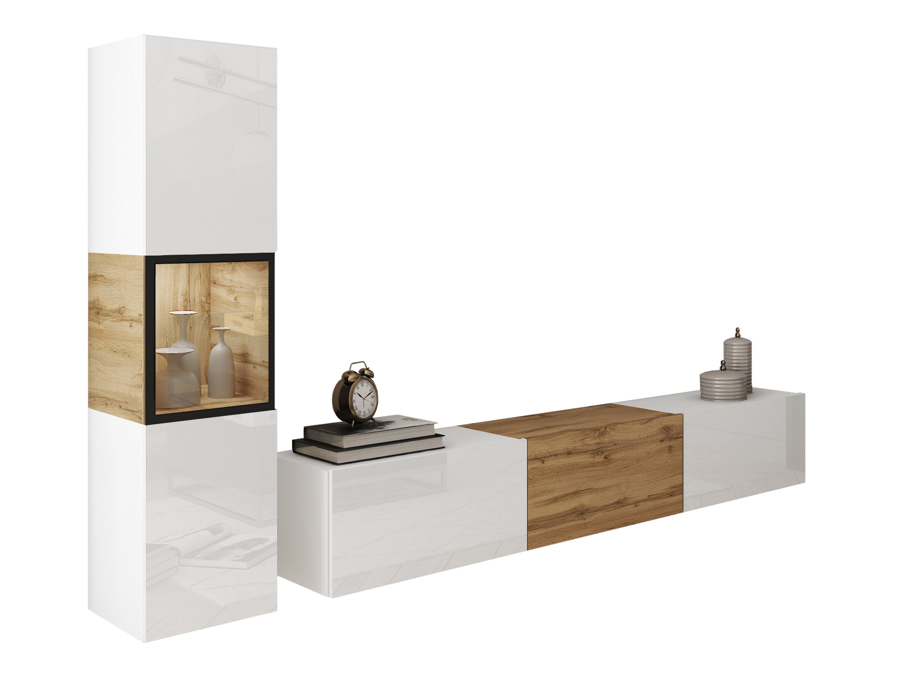 Set de living Sarasota 192 (Alb + Stejar Wotan)