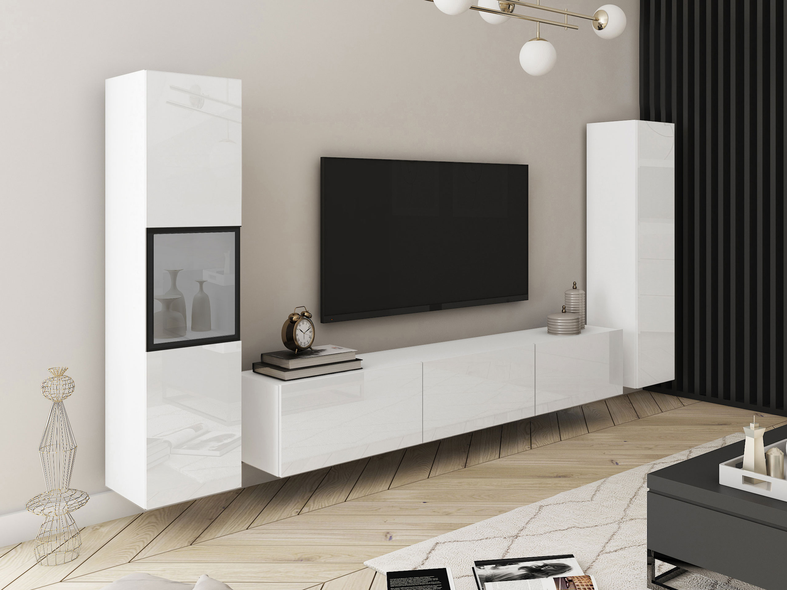 Set de living Sarasota 193 (Alb + Alb lucios)