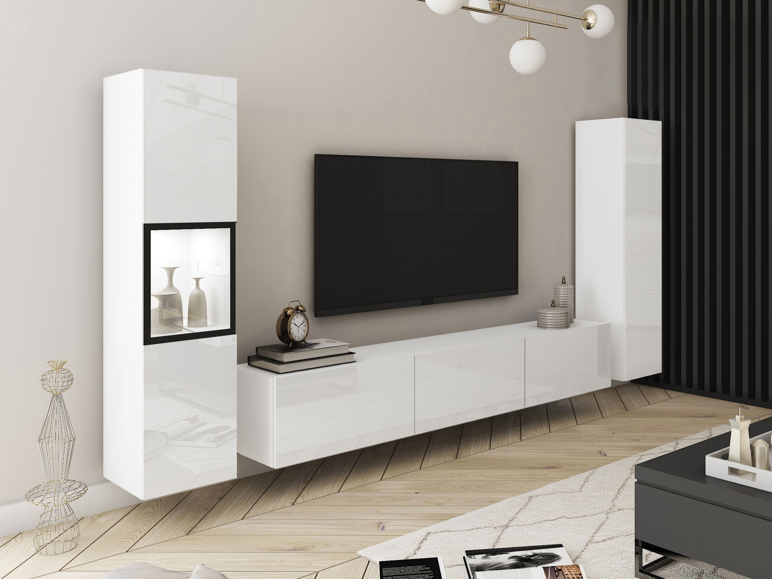 Set de living Sarasota 193 (Alb + Alb lucios)