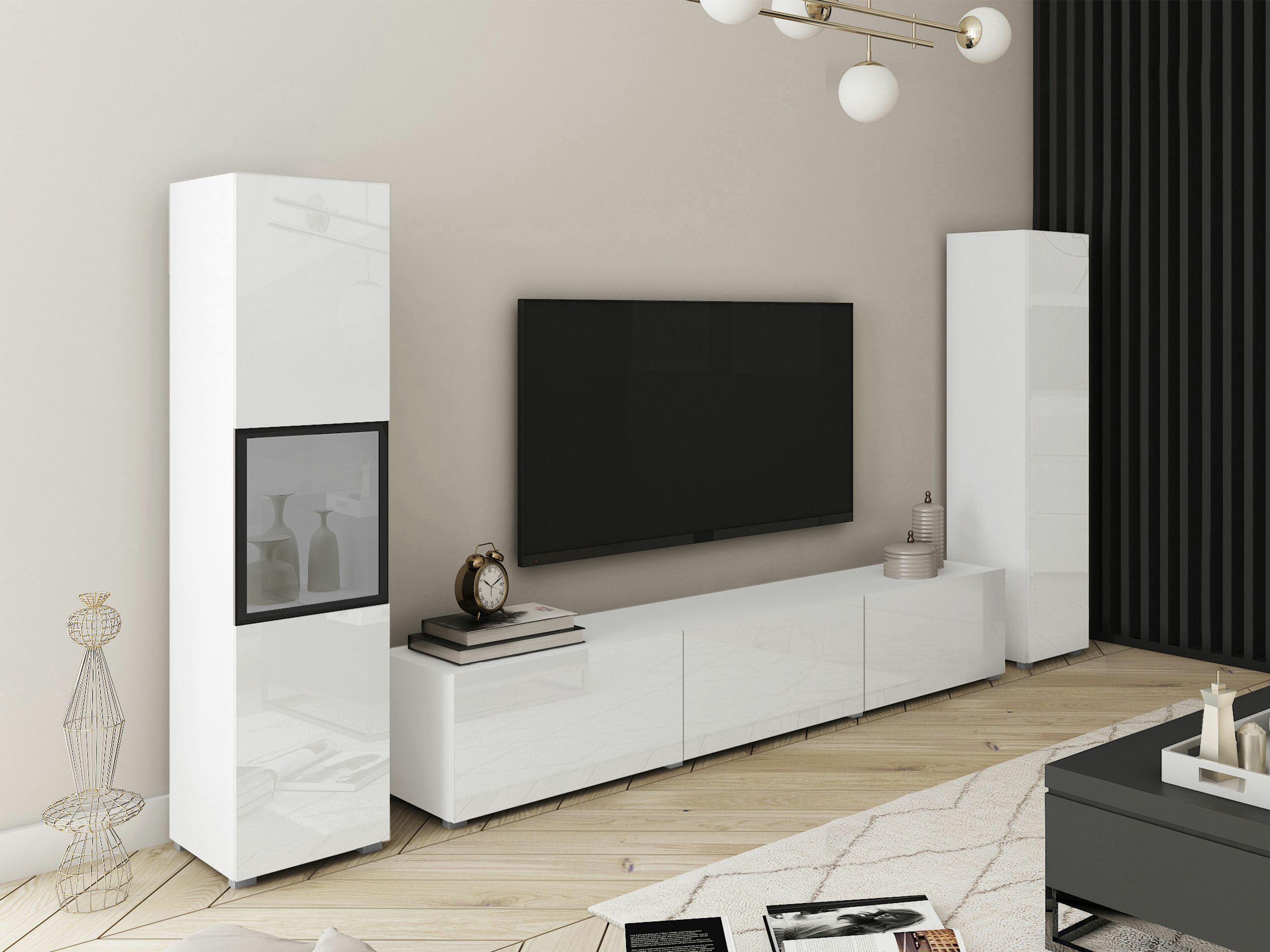 Set de living Sarasota 193 (Alb + Alb lucios)