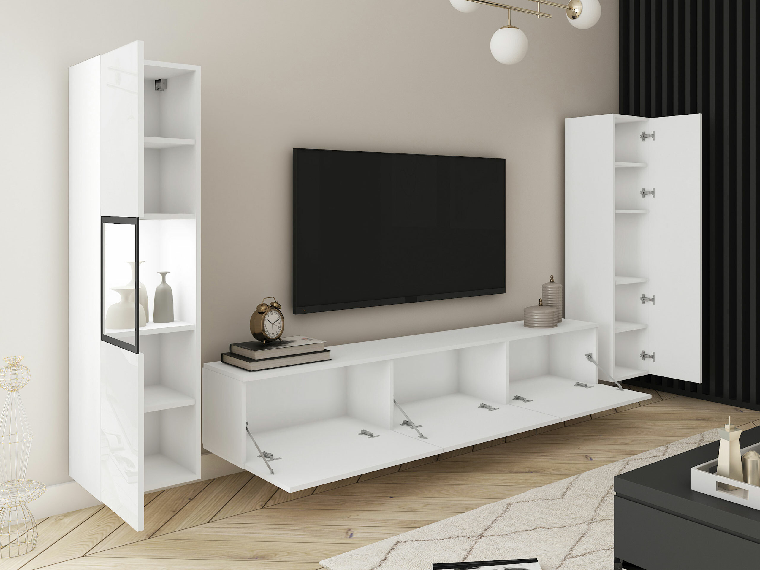 Set de living Sarasota 193 (Alb + Alb lucios)
