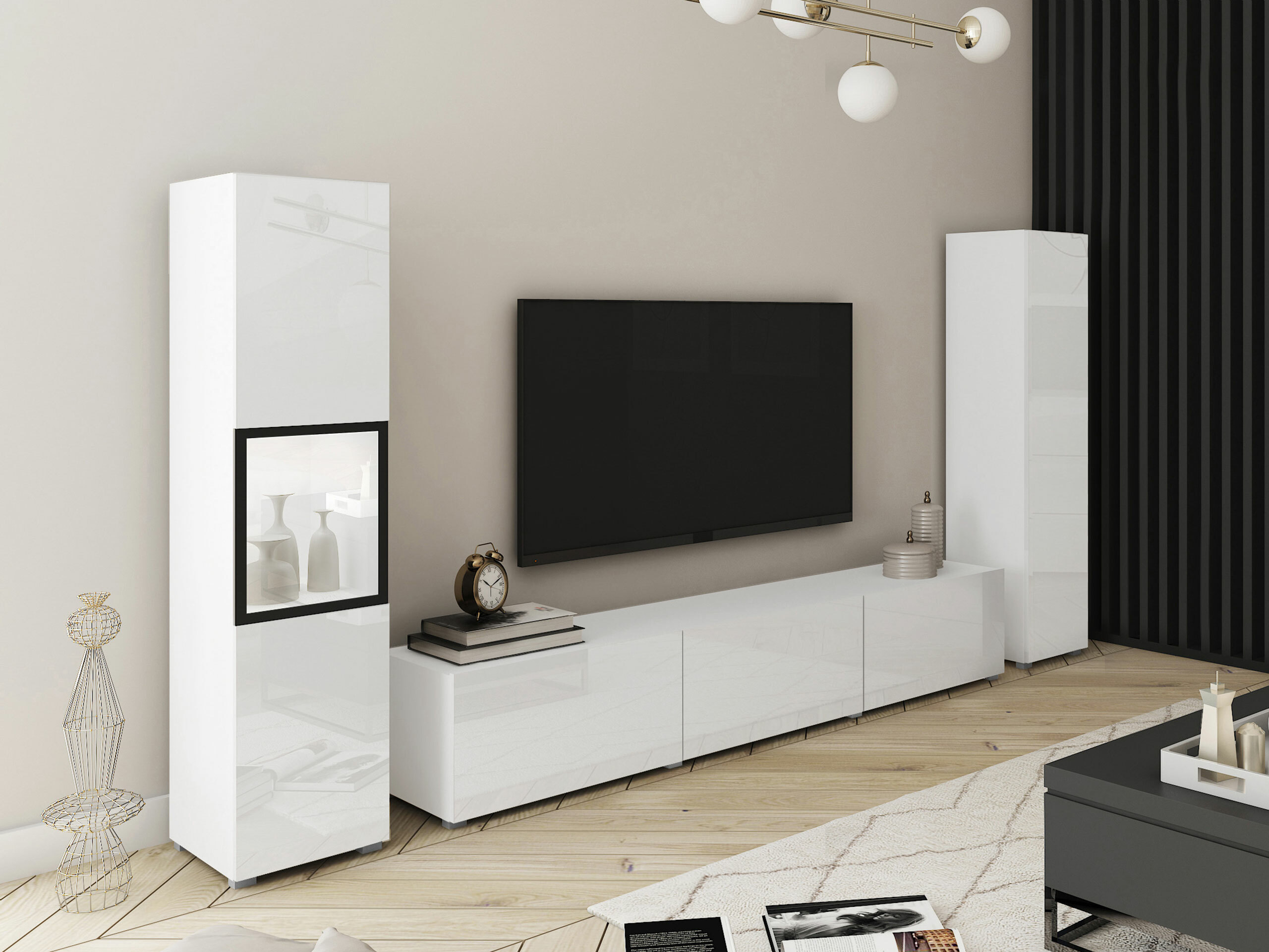 Set de living Sarasota 193 (Alb + Alb lucios)