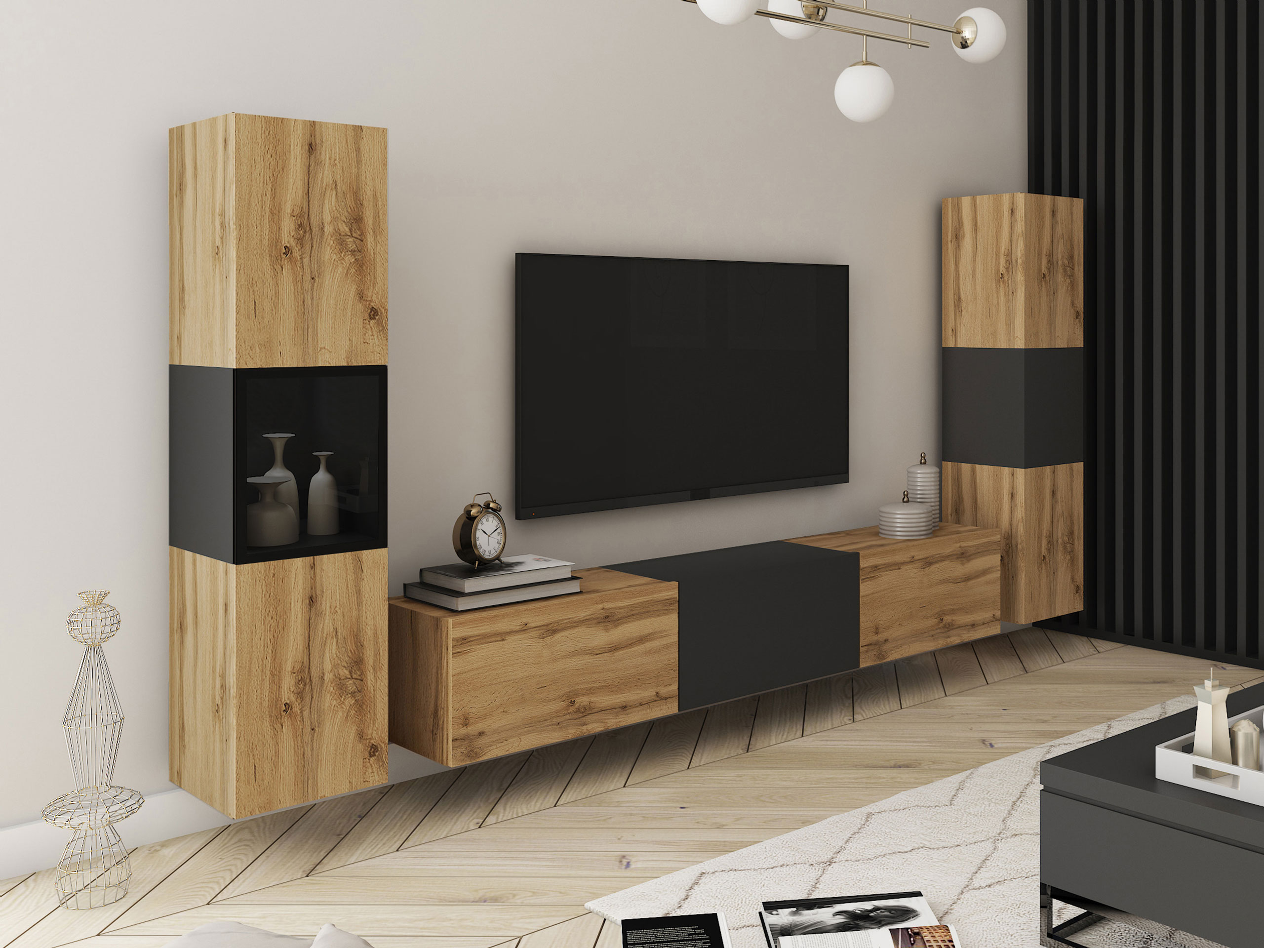 Set de living Sarasota 193 (Stejar Wotan + Grafit)