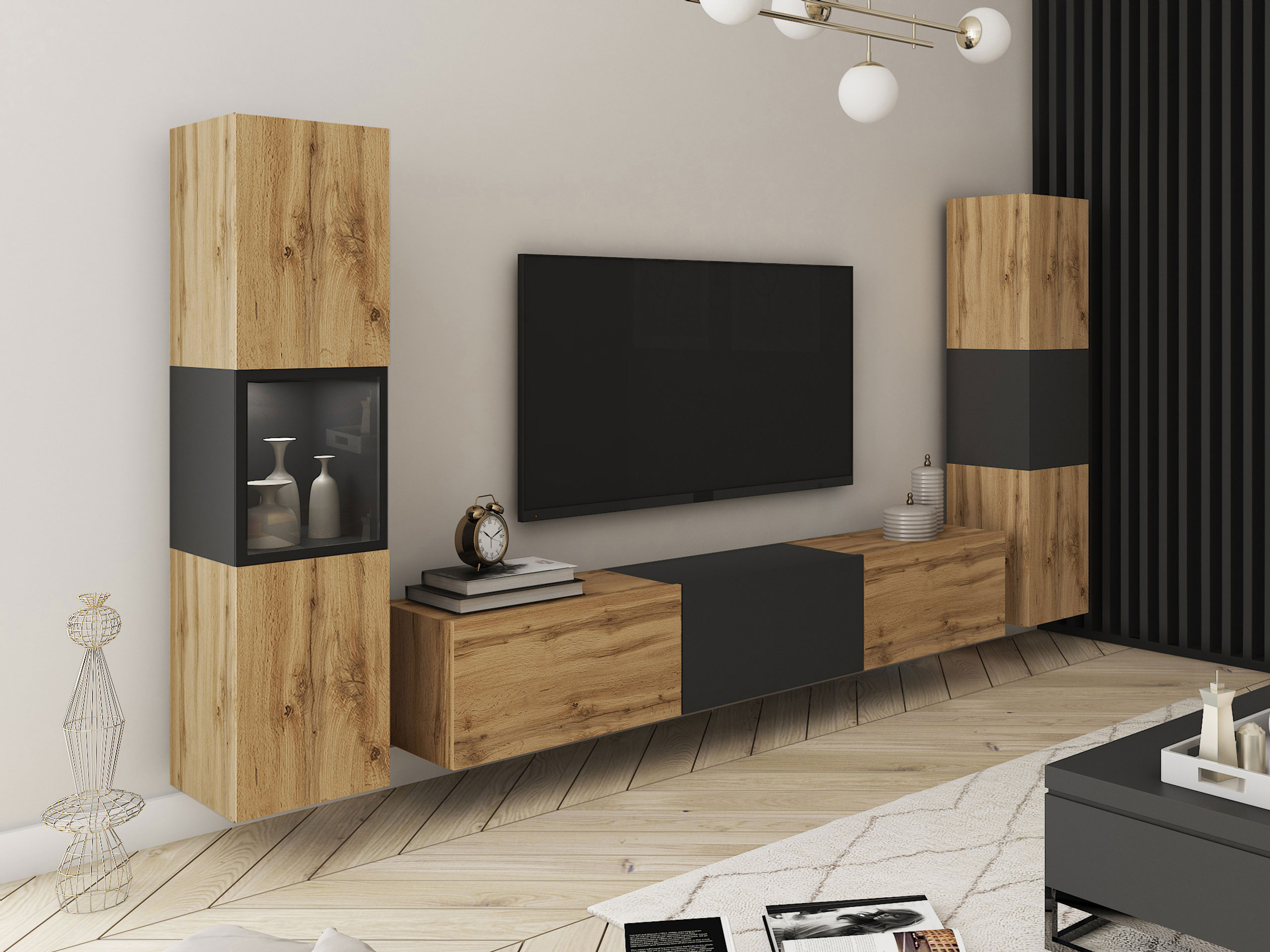 Set de living Sarasota 193 (Stejar Wotan + Grafit)