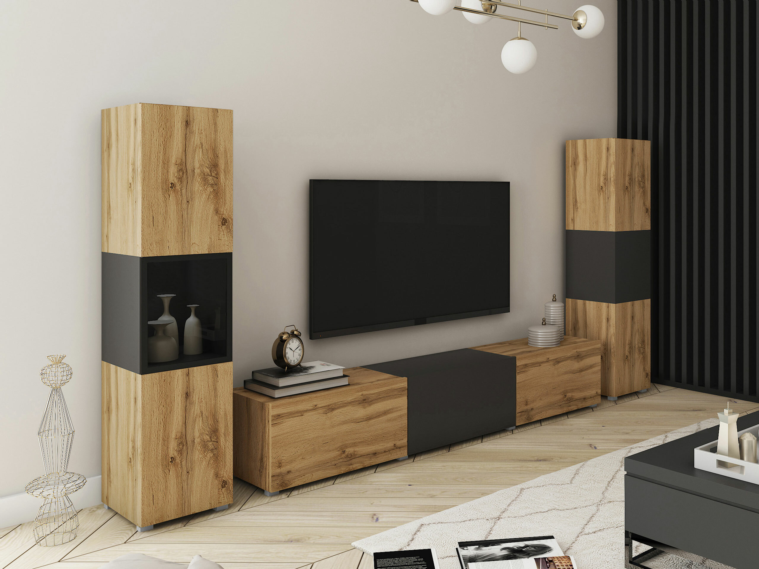 Set de living Sarasota 193 (Stejar Wotan + Grafit)