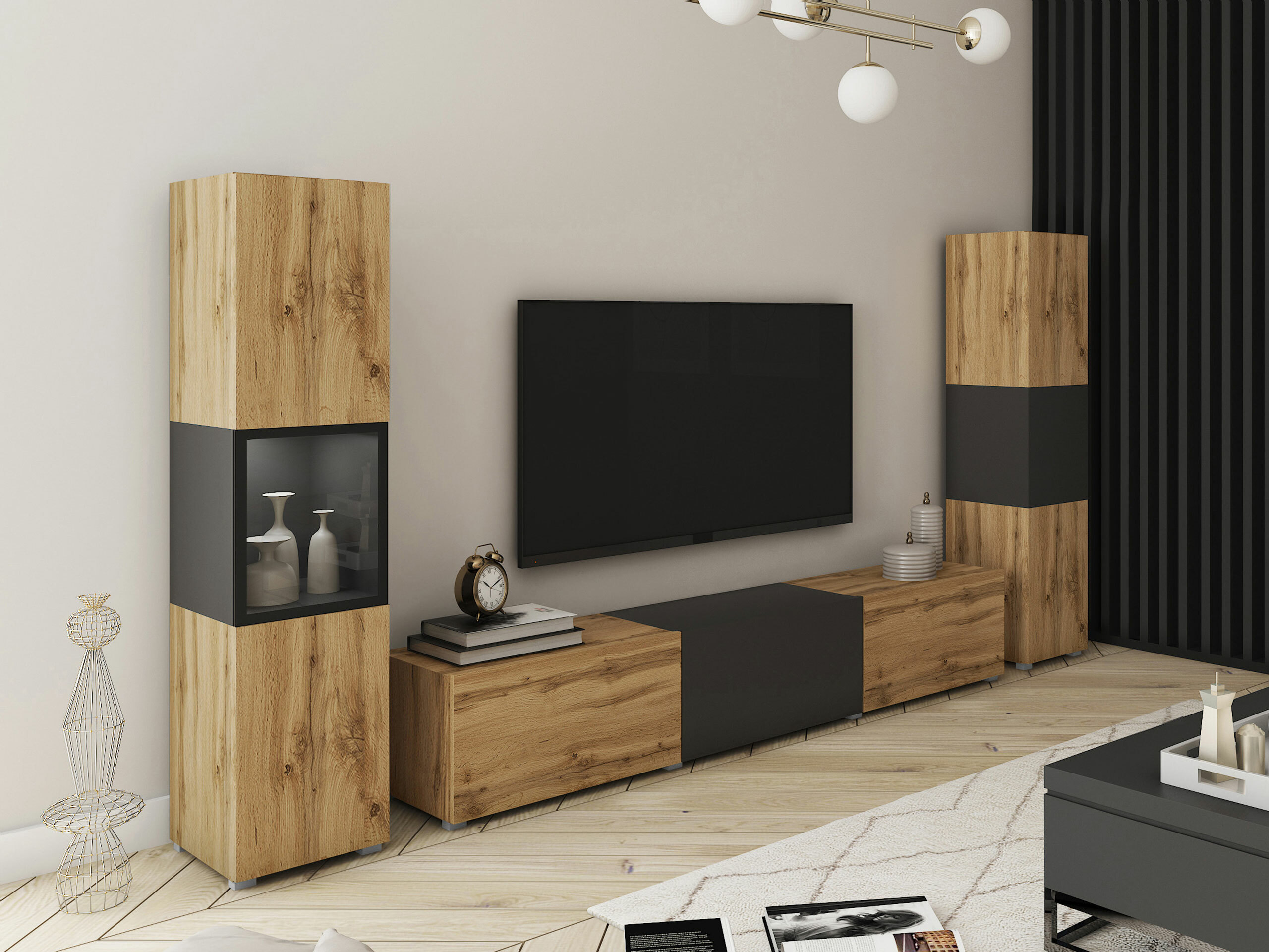 Set de living Sarasota 193 (Stejar Wotan + Grafit)