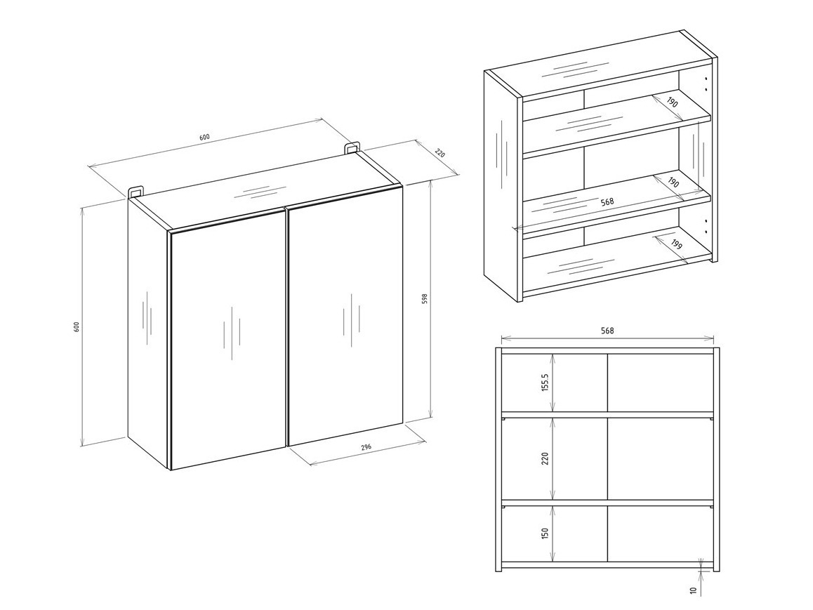 Dulap de baie cu oglindă Balelbo 101 (Alb)
