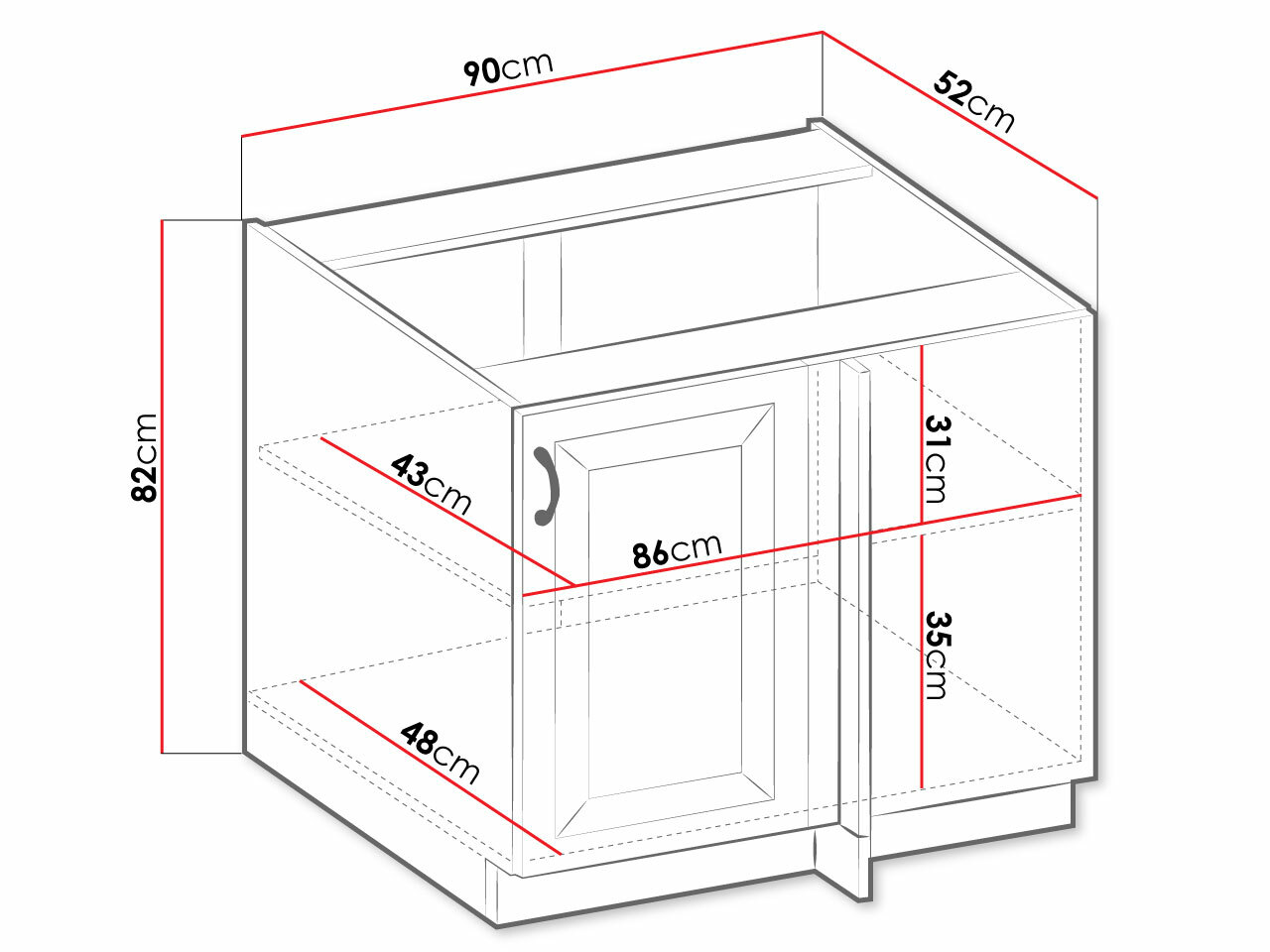 Dulap modular cu uși Retro White 100