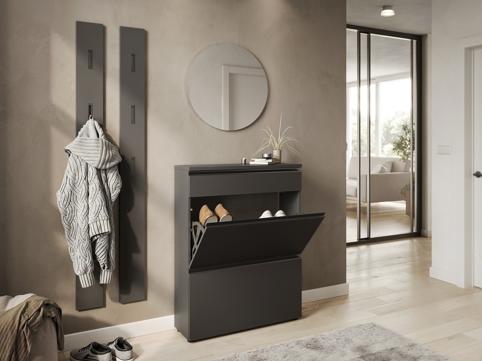 Dulap pantofi Sacramento 529 (Grafit)