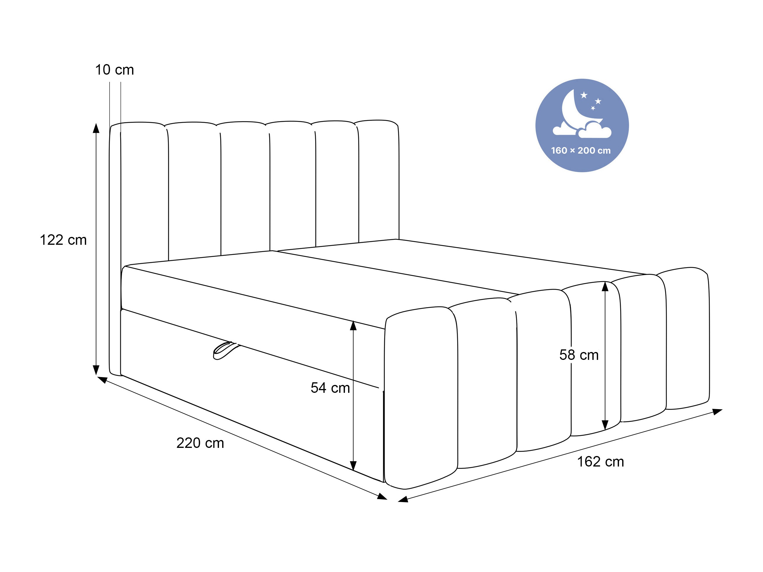 Pat boxspring Hesperia 118 (Magic Velvet 2240)