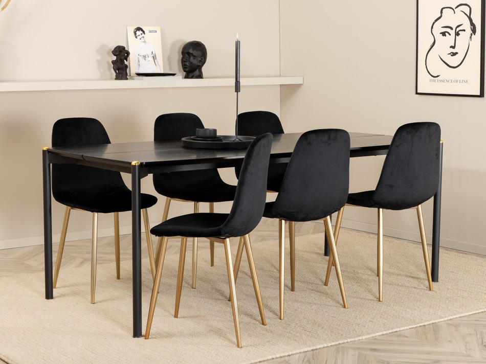 Set de mese Dallas 5016 (Negru + De aur)