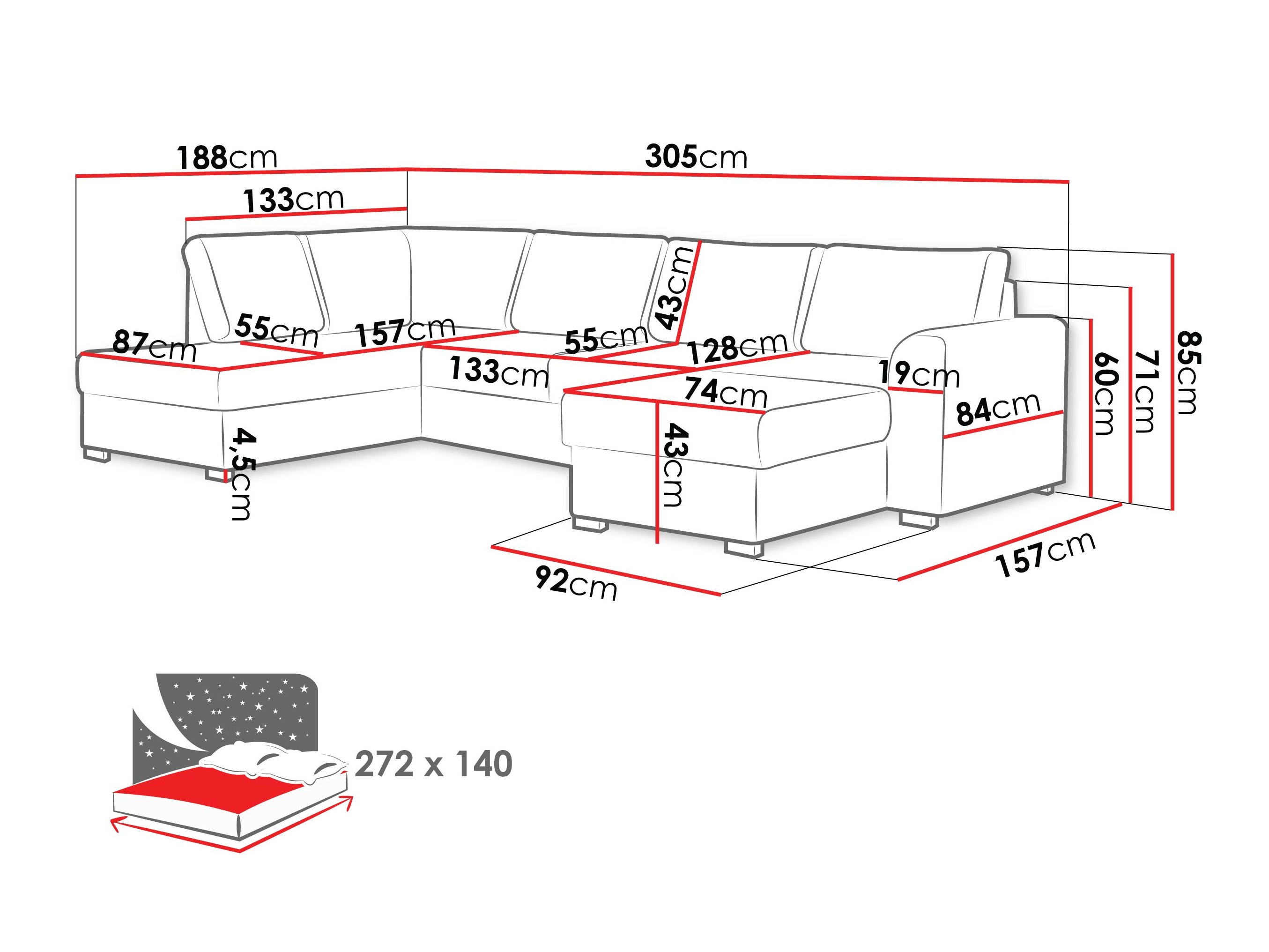 Colțar Comfivo 189 (Nazar 225.02)