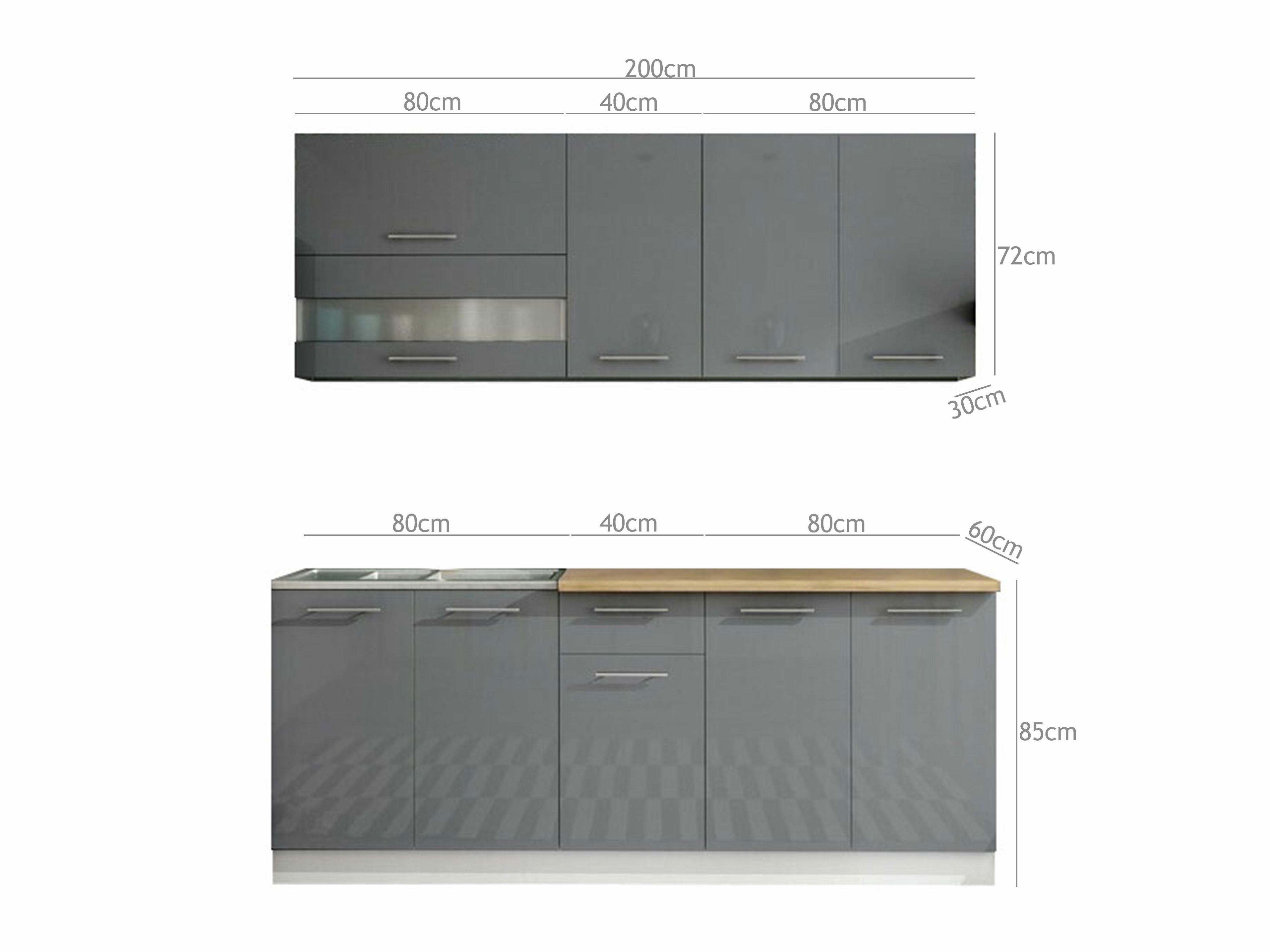 Set de bucătărie modular Tiffa Grey 102