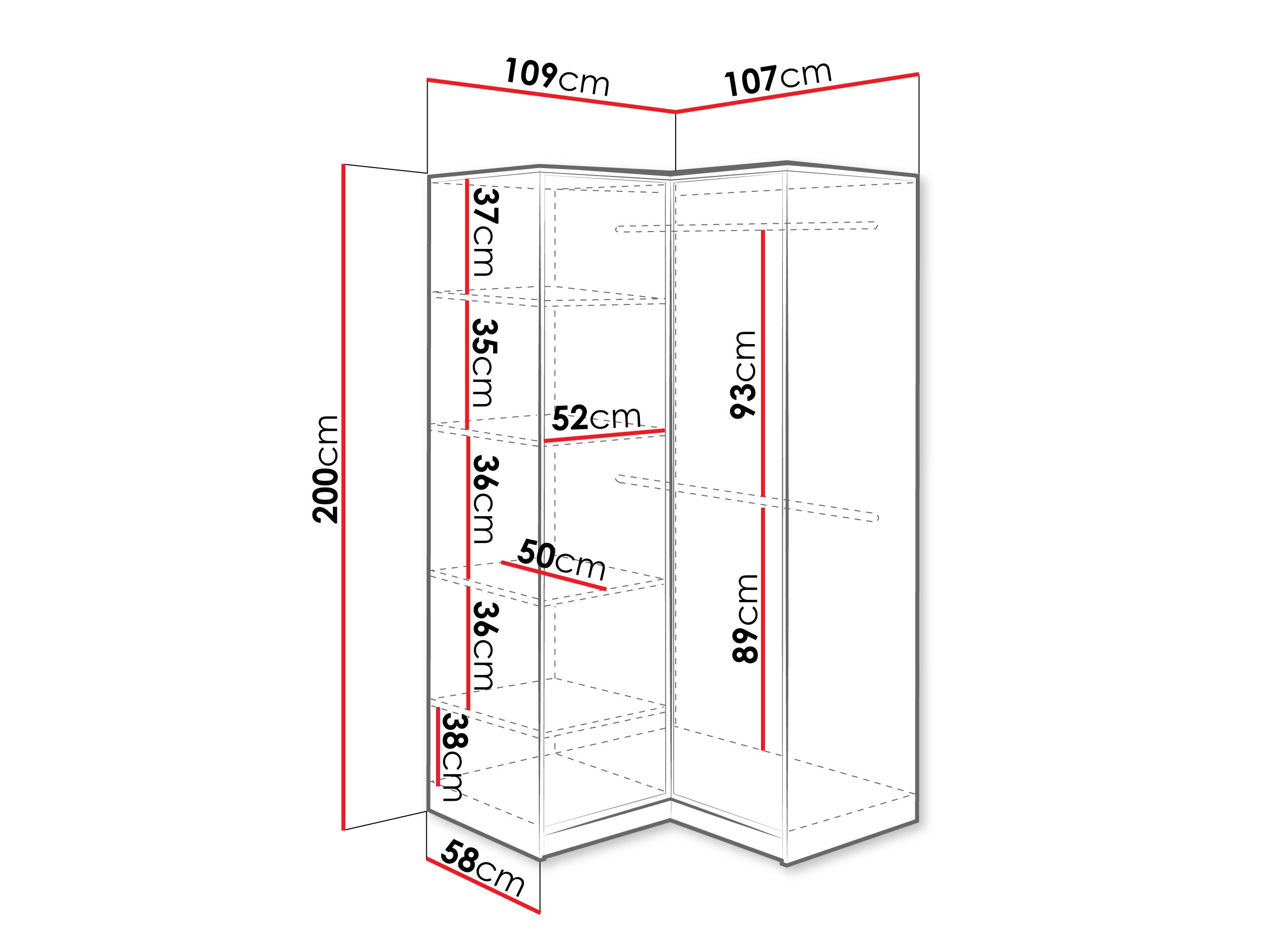 Dulap de colț Dortivu 161