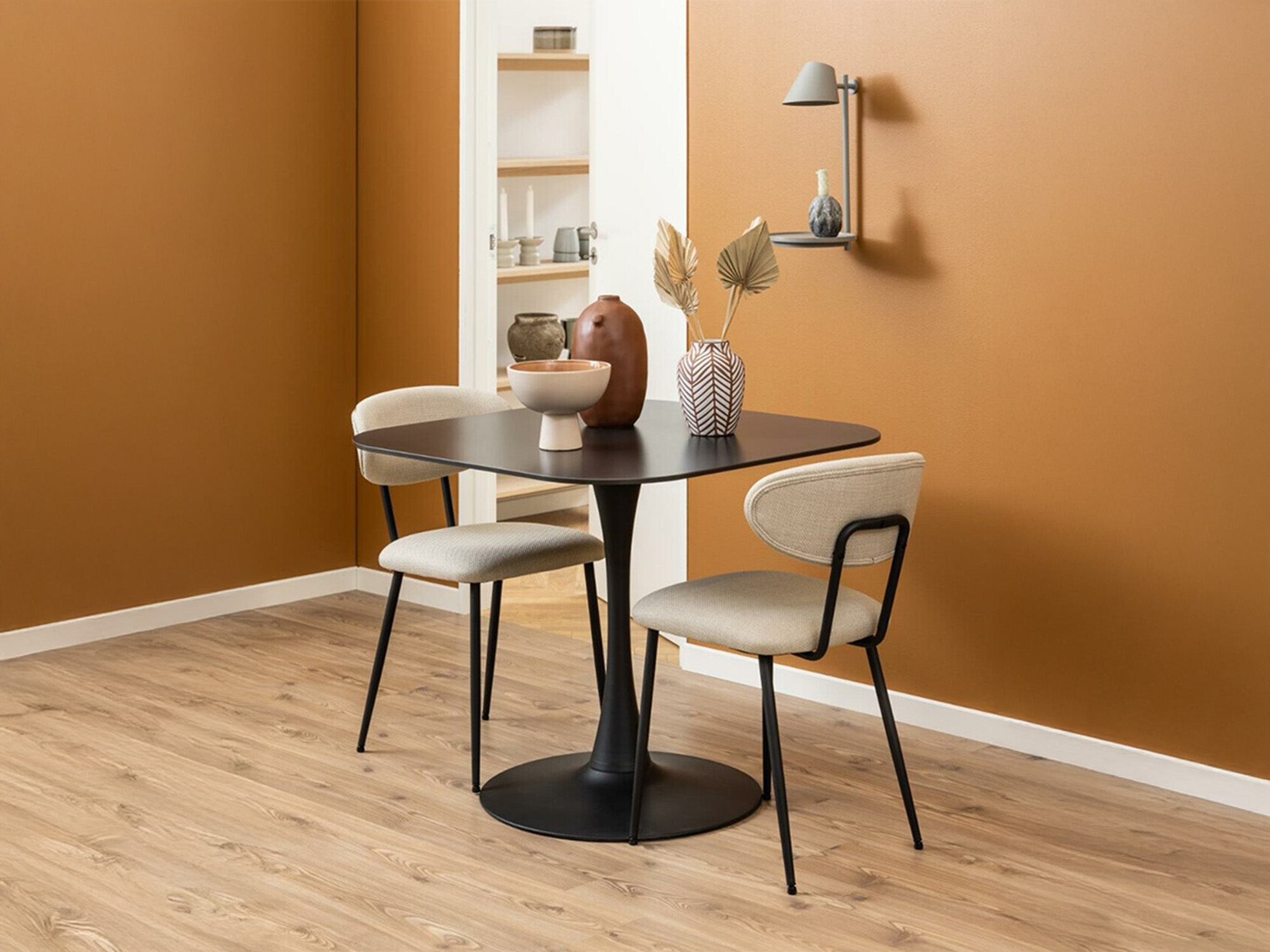 Masă Norsica 690 (Negru + Marmură neagră)