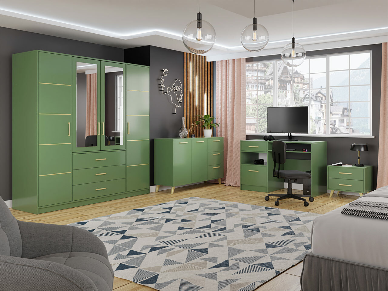 Noptieră Delbalo 104 (Verde + De aur)