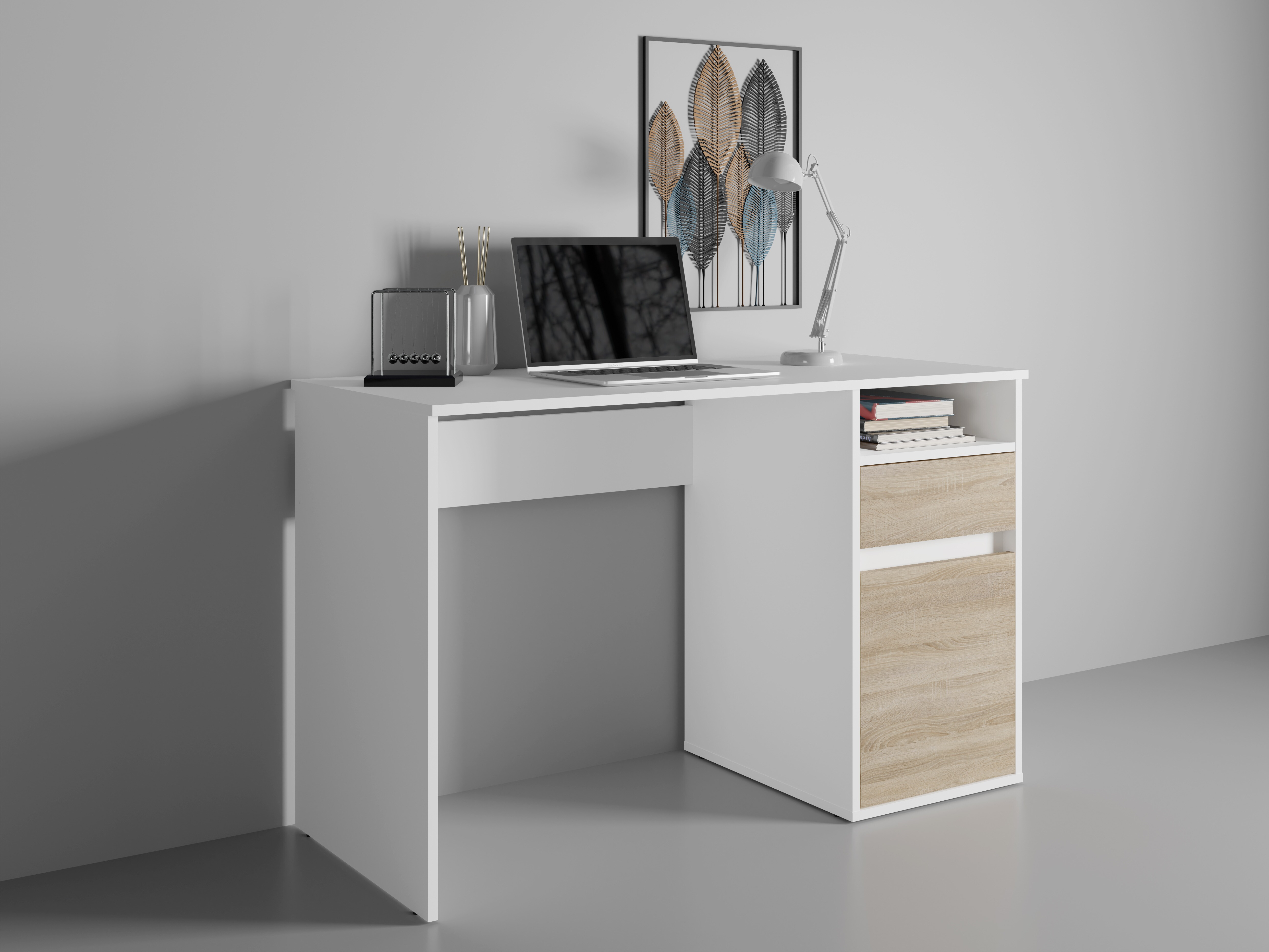 Birou Baytown 190 (Alb + Stejar Sonoma)
