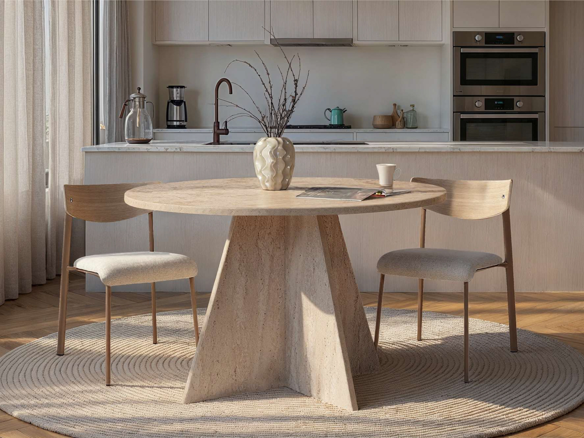 Masă Novato 134 (Deschis Travertine)
