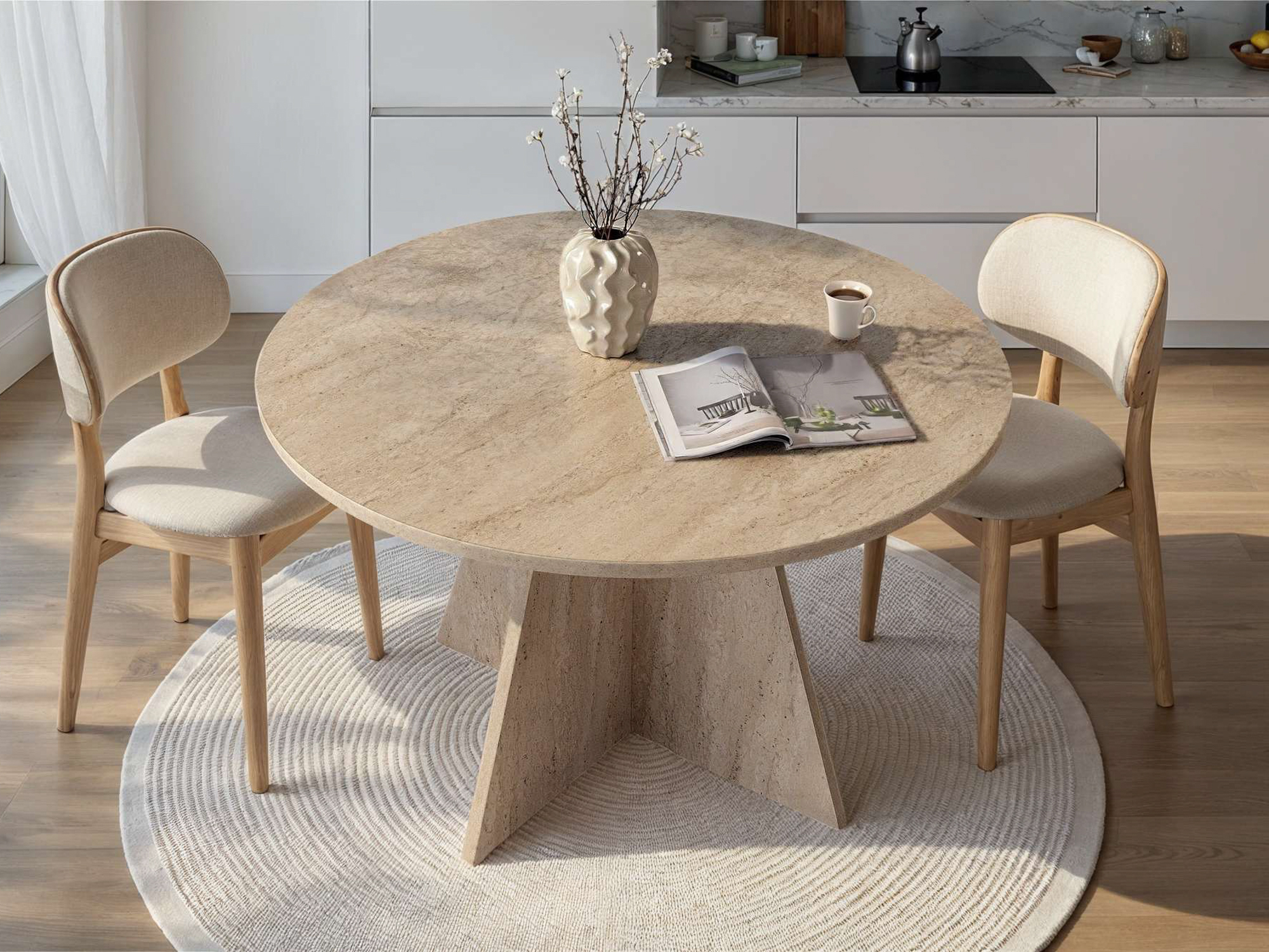 Masă Novato 134 (Deschis Travertine)