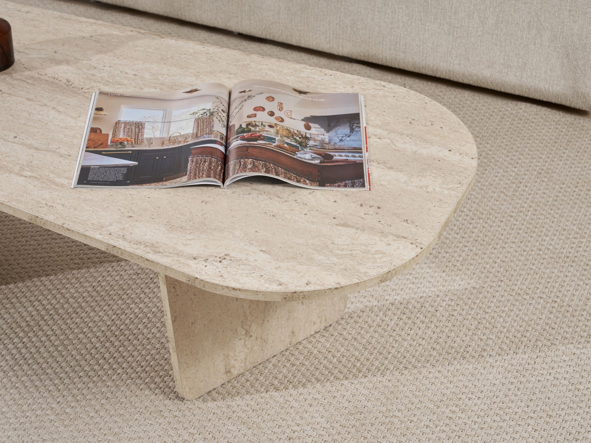 Măsuță de cafea Novato 135 (Deschis Travertine)