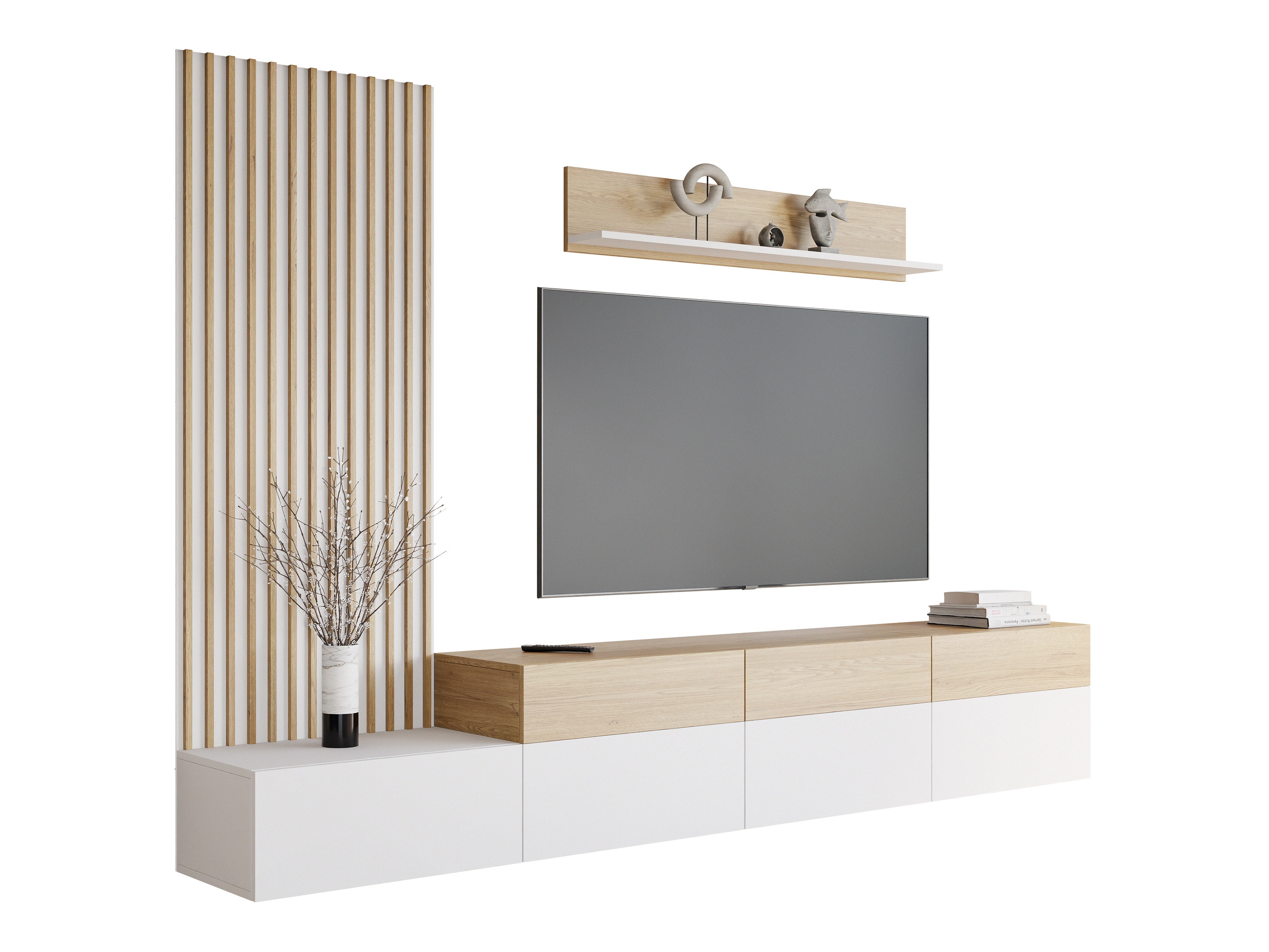 Set de living Comfivo 497 (Alb + Stejar)