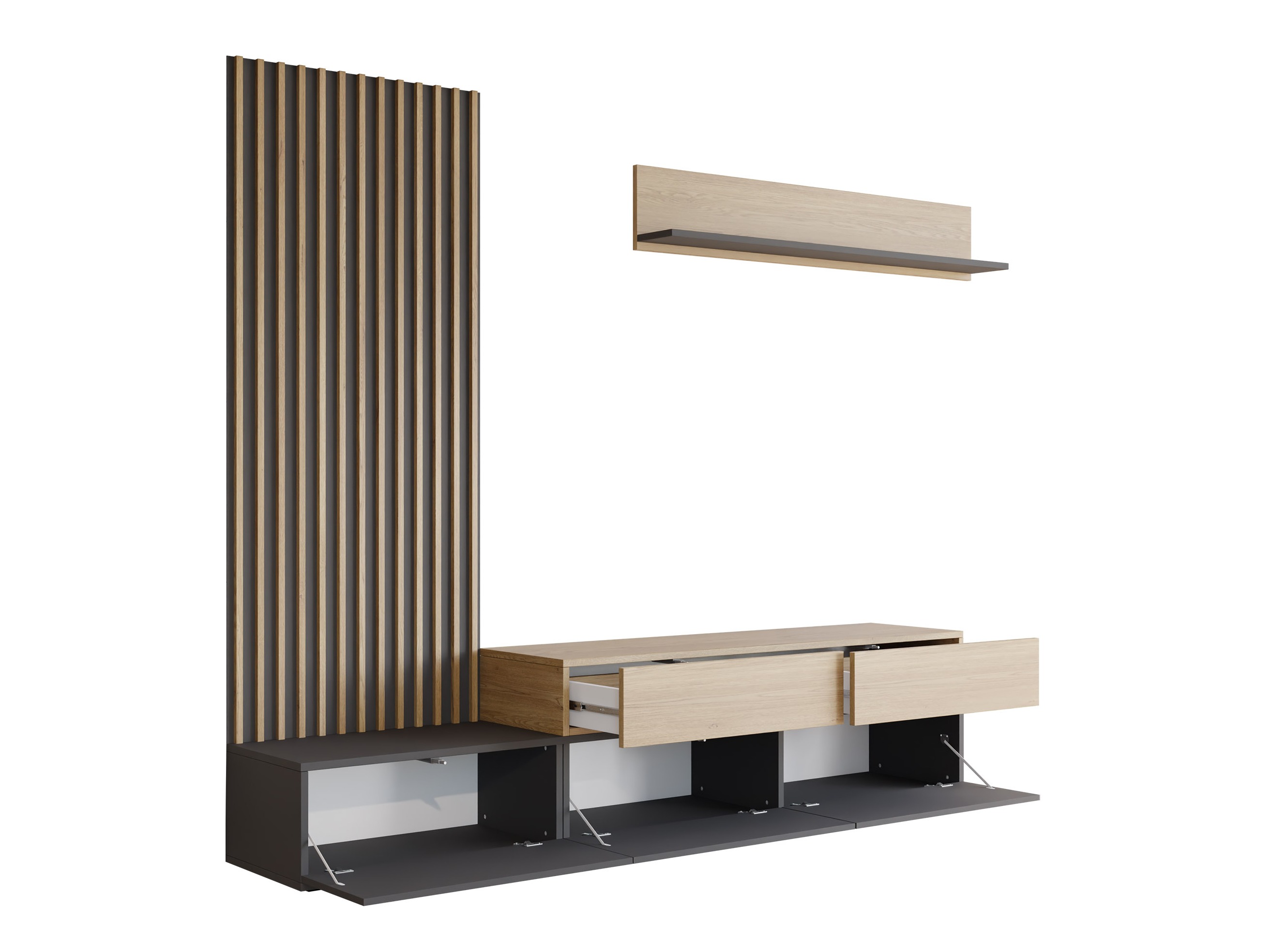 Set de living Comfivo Munium I (Grafit + Stejar)