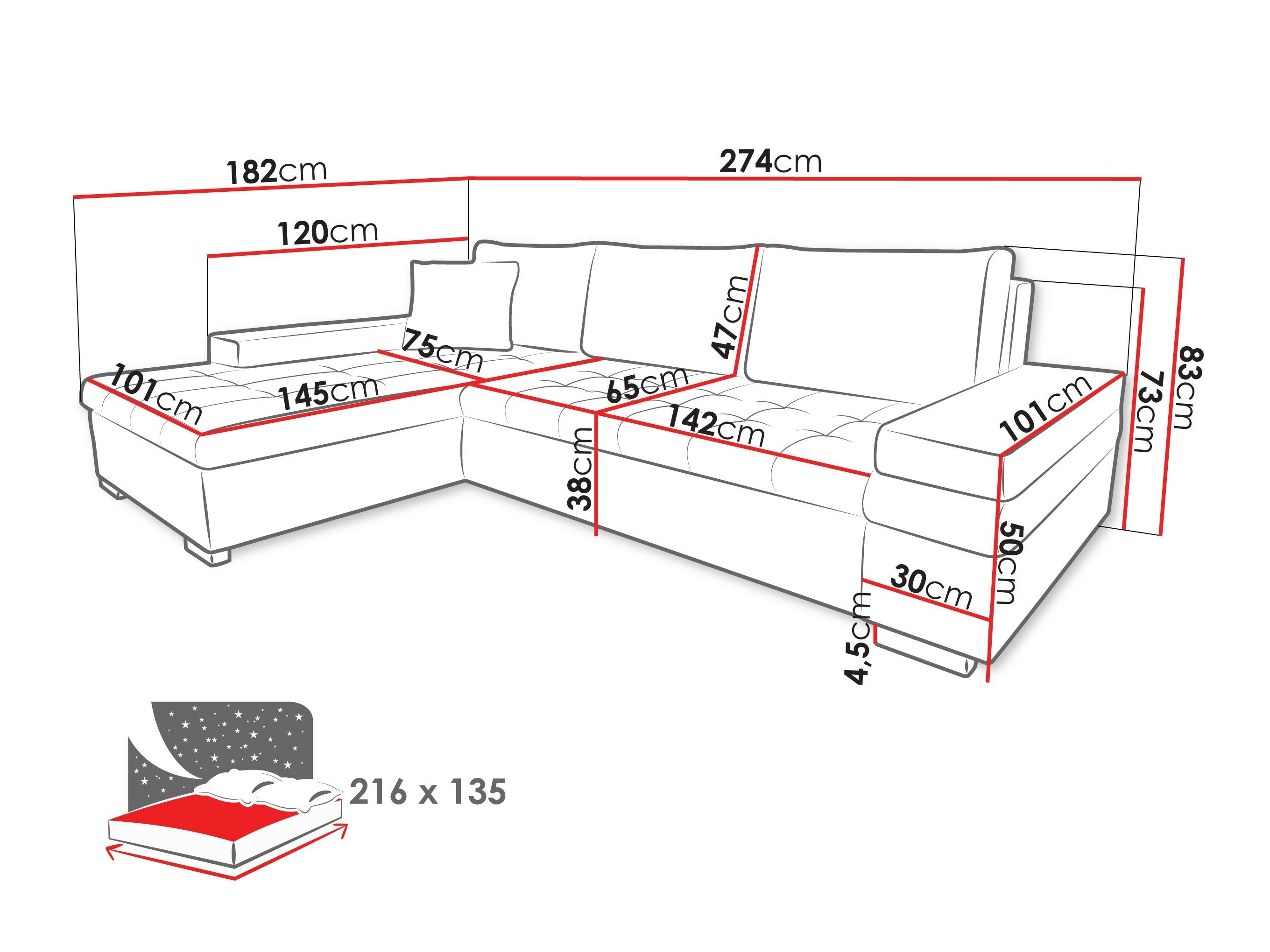 Colțar Comfivo 212 (Magic Velvet 2216 + Magic Velvet 2216 + Magic Velvet 2217)