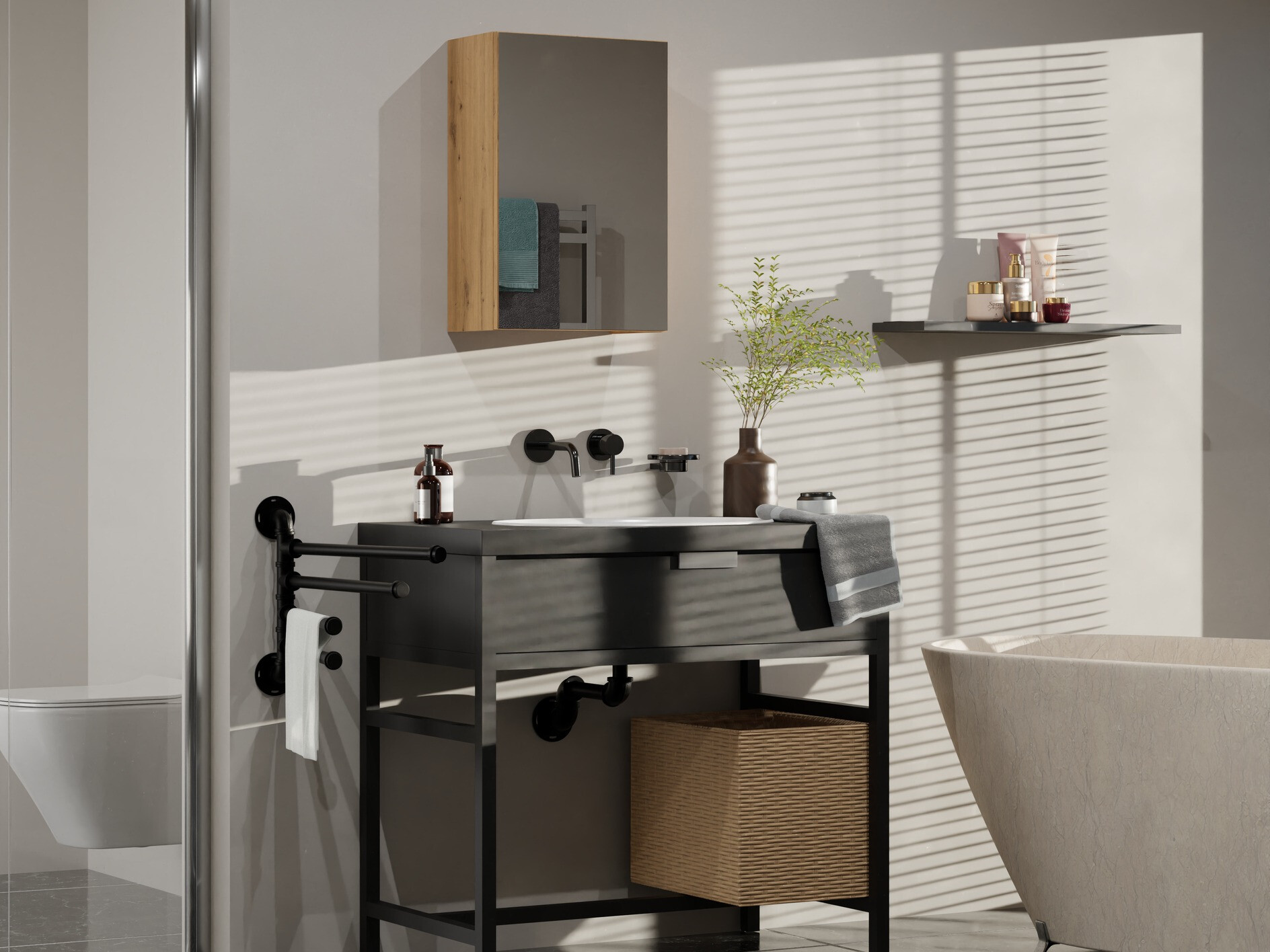 Dulap de baie cu oglindă SR10413