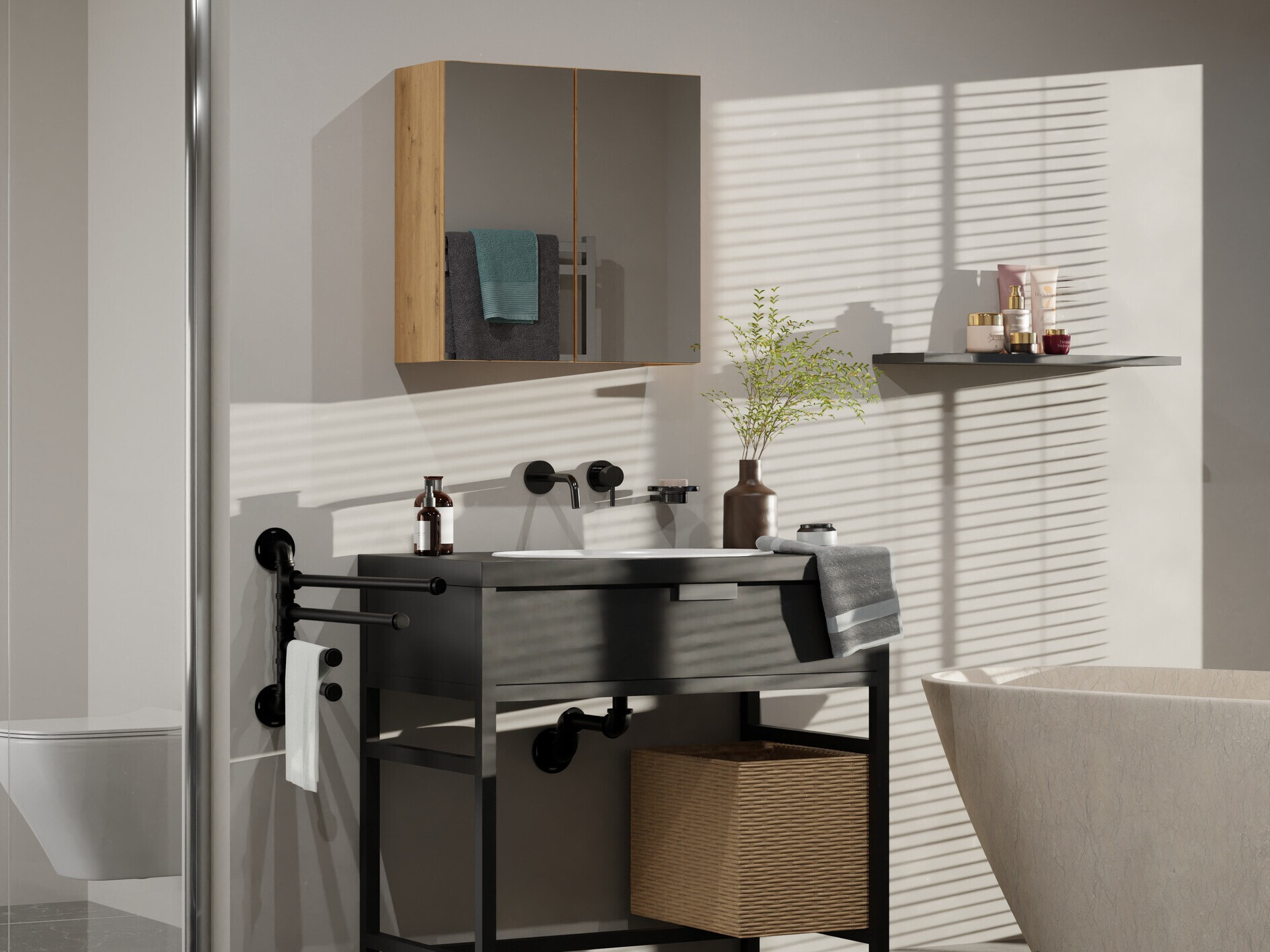 Dulap de baie cu oglindă SR10417