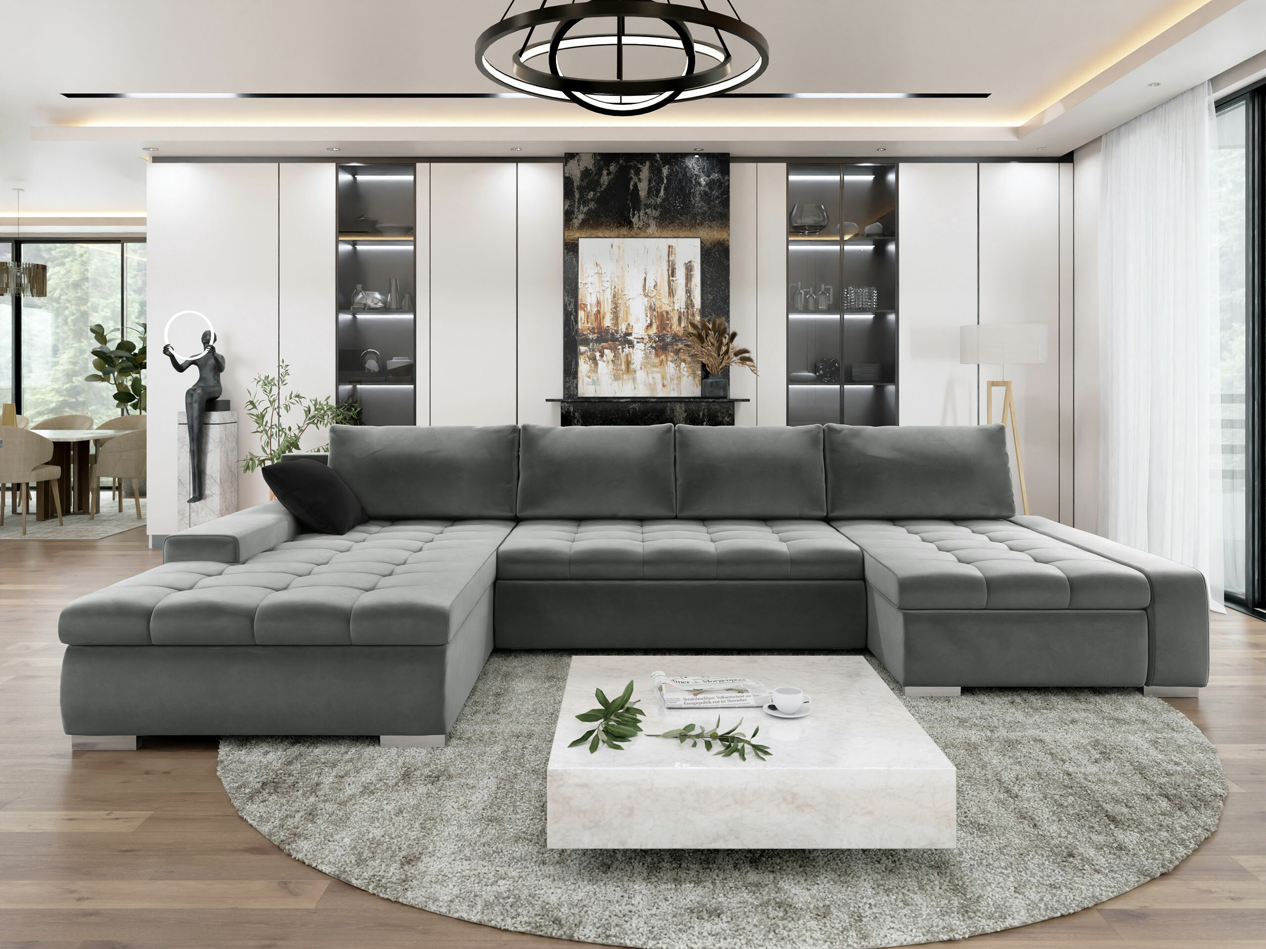 Colțar Comfivo Oliva (Magic Velvet 2217 + Magic Velvet 2219)