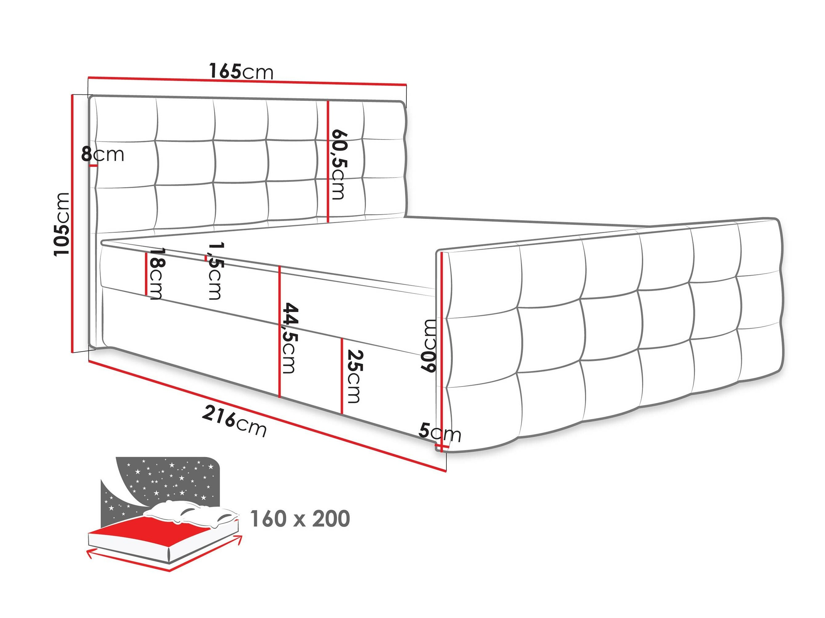 Pat boxspring Memphis 113 (Rico 01)