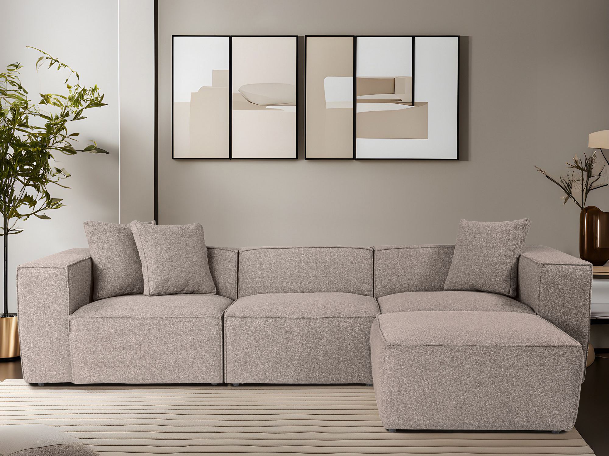 Colțar modular Fivsoi 102 (Bej)