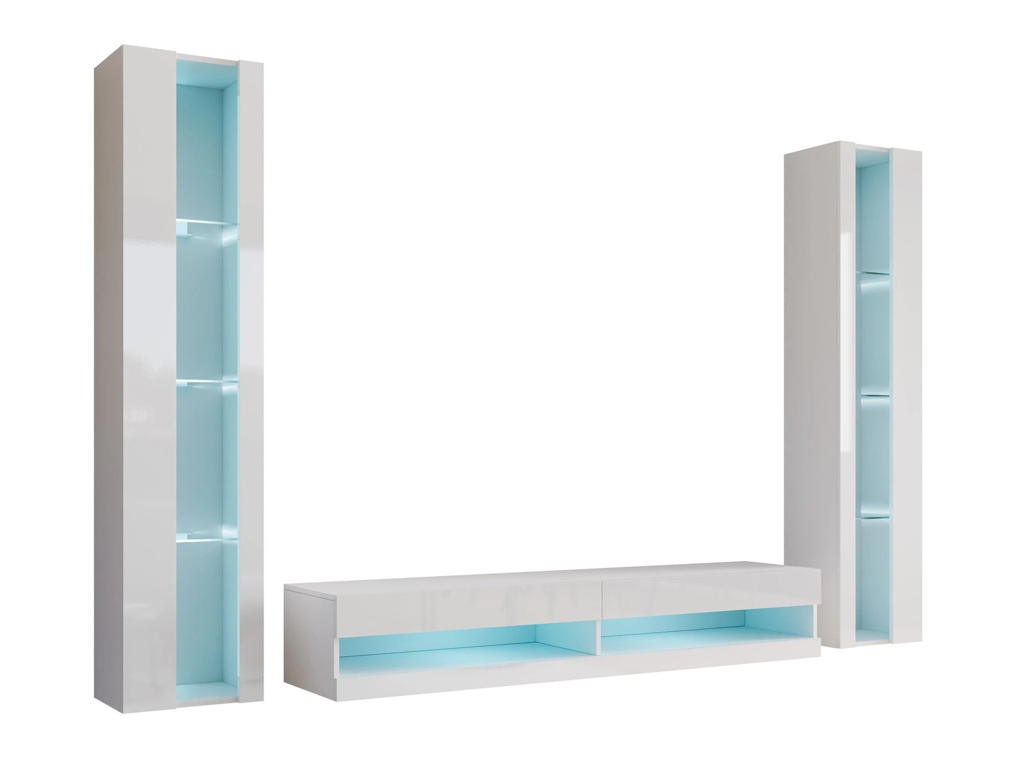 Set de living Vilrin V (Alb + Alb lucios)