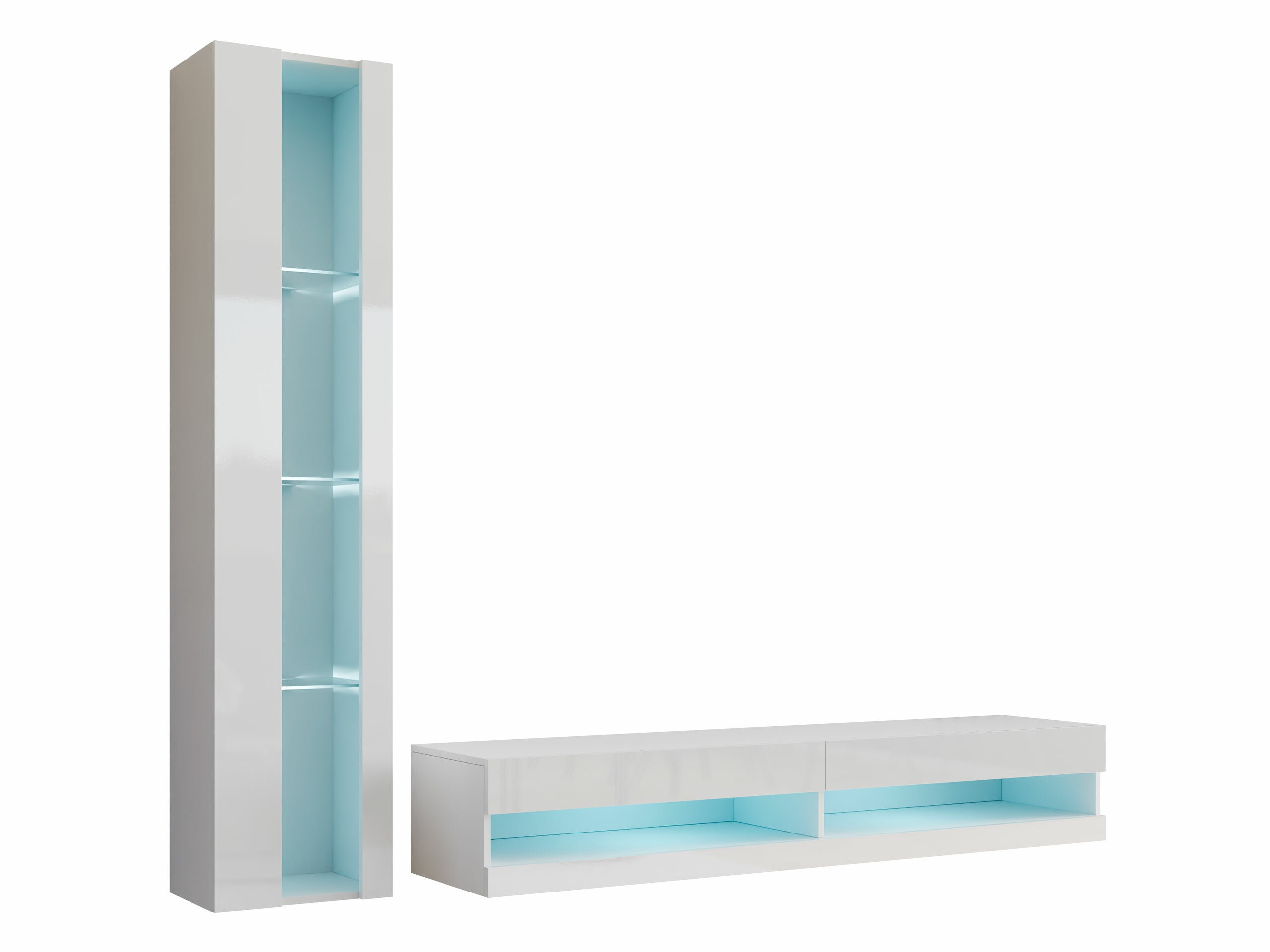 Set de living Vilrin VIII (Alb + Alb lucios)